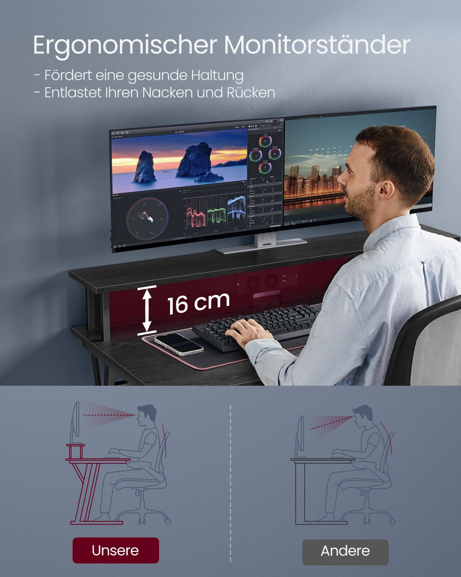 Gaming-Tisch mit LED-Beleuchtung