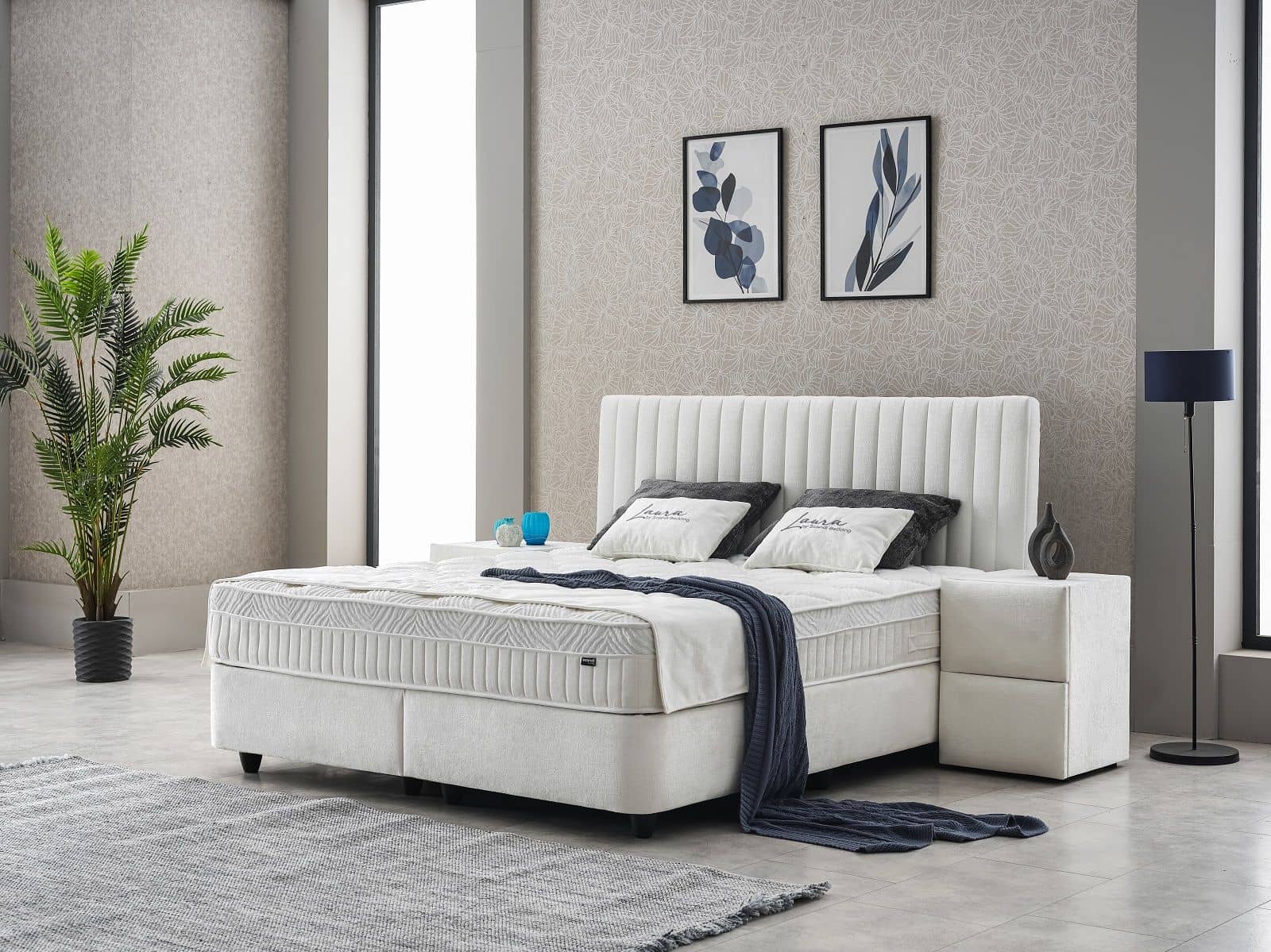 Boxspringbett Laura | verschiedene Größen wählbar| Creme – ABC Bedding mit Teddy-Stoff & Stauraum Boxspringbett Laura | verschiedene Größen wählbar| Creme – ABC Bedding mit Teddy-Stoff & Stauraum