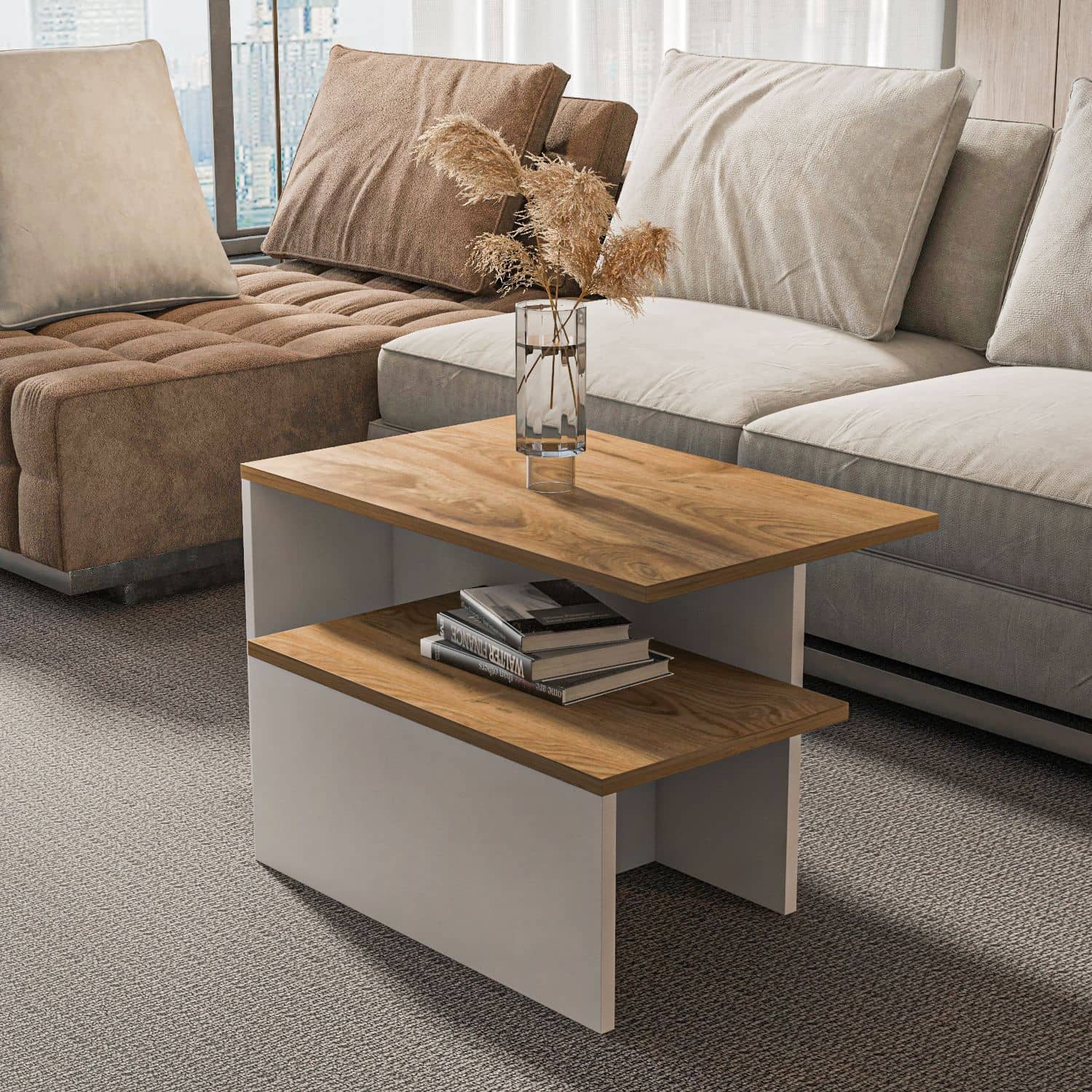 Twins - Travertine - 2er Satztisch