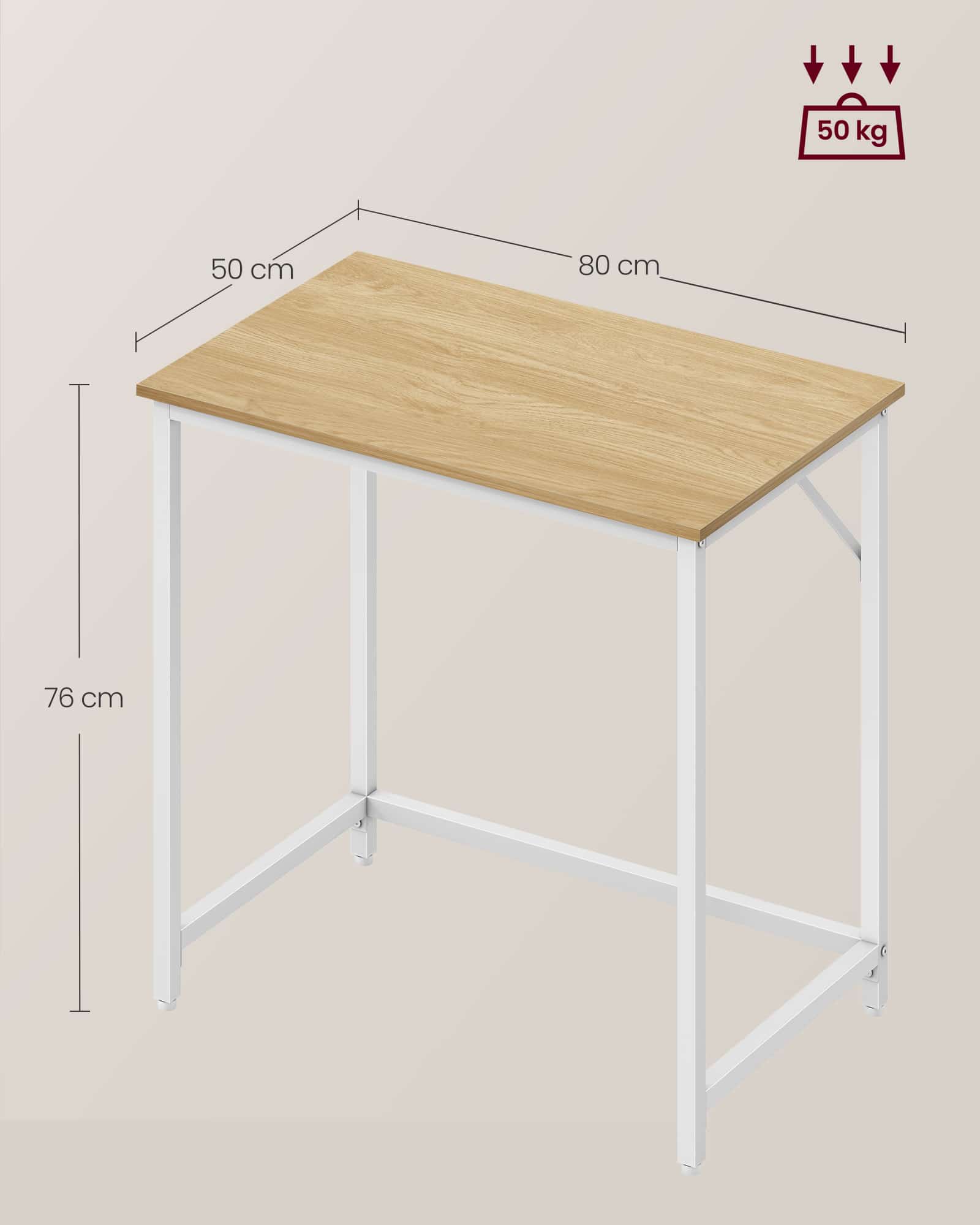Schreibtisch mit Metallgestell 50 x 80 x 76 cm Schreibtisch mit Metallgestell 50 x 80 x 76 cm