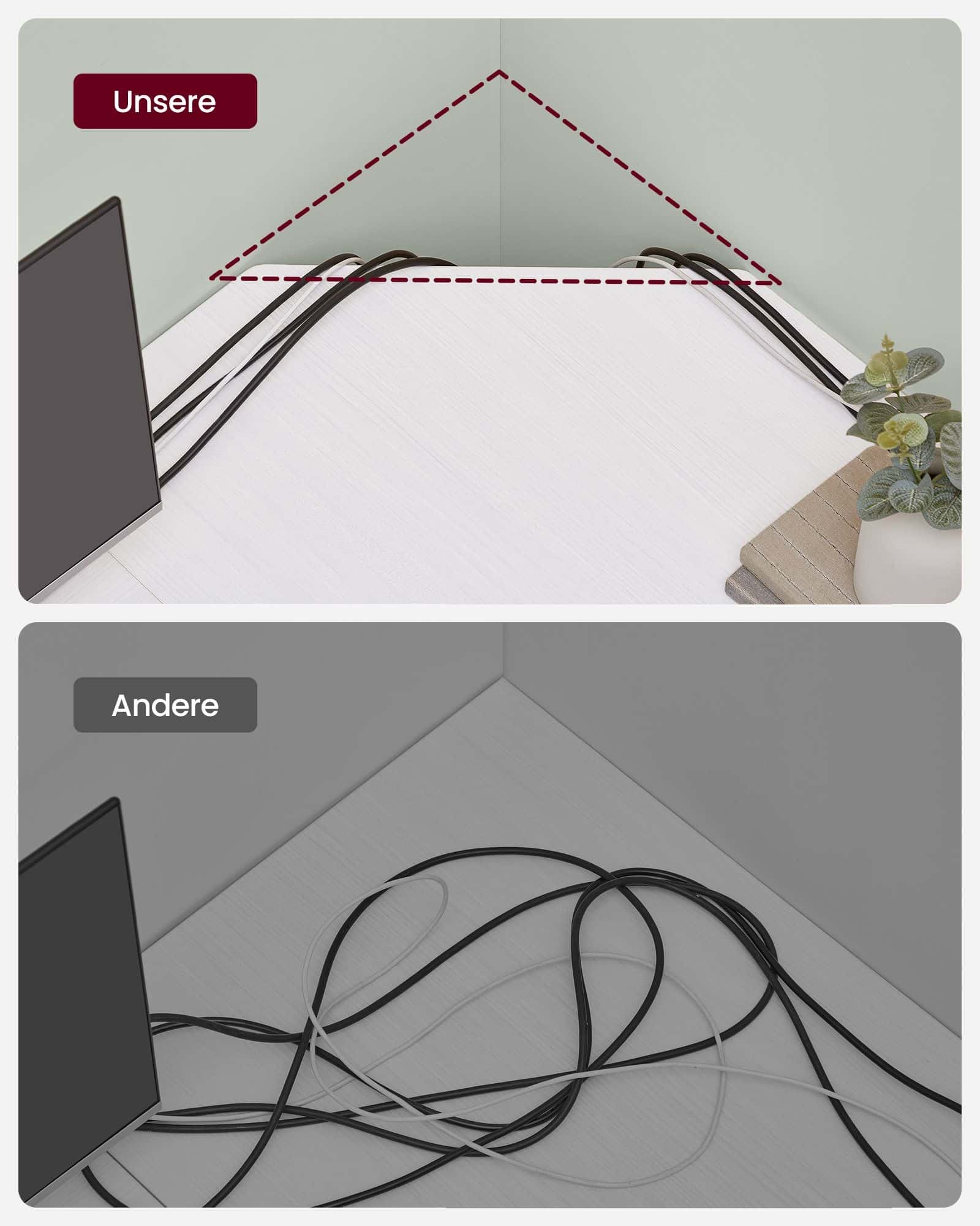 L-förmiger Computertisch einfacher Aufbau ahornweiß L-förmiger Computertisch einfacher Aufbau ahornweiß