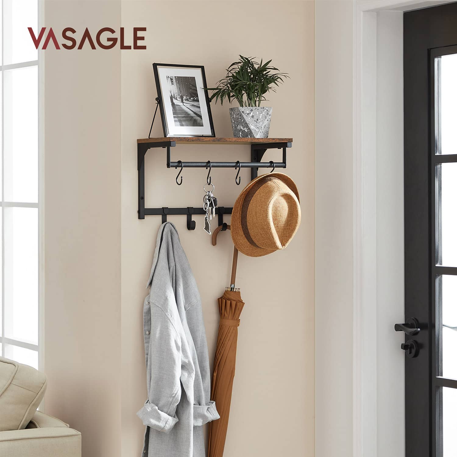 Wandgarderobe mit 8 Haken Wandgarderobe mit 8 Haken