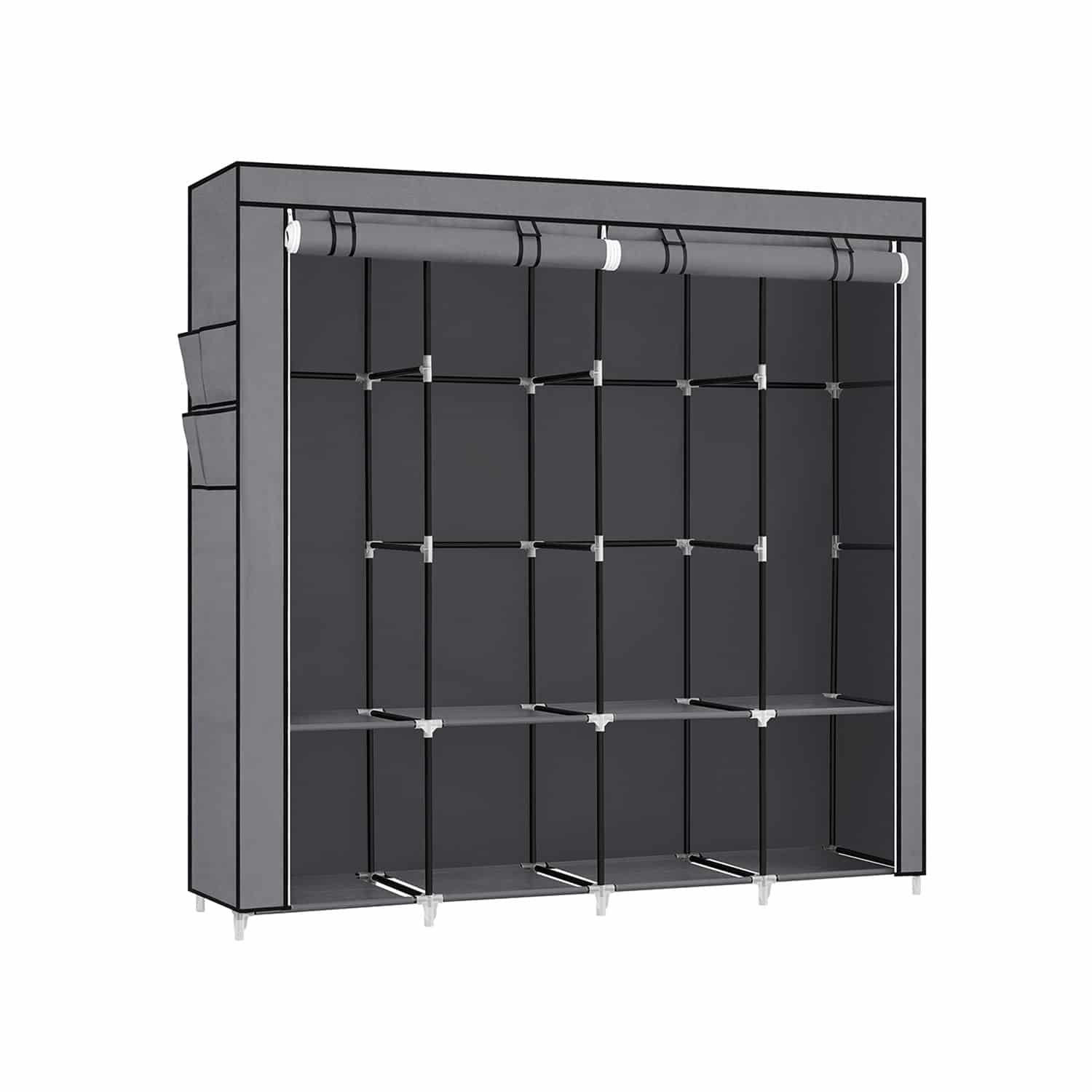 Stoffschrank mit 4 Kleiderstangen und 4 Seitentaschen-RYG094G02 Stoffschrank mit 4 Kleiderstangen und 4 Seitentaschen-RYG094G02