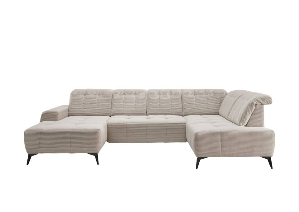 Cord Sofa beige mit Elektrofunktion: Sano Cord Sofa beige mit Elektrofunktion: Sano