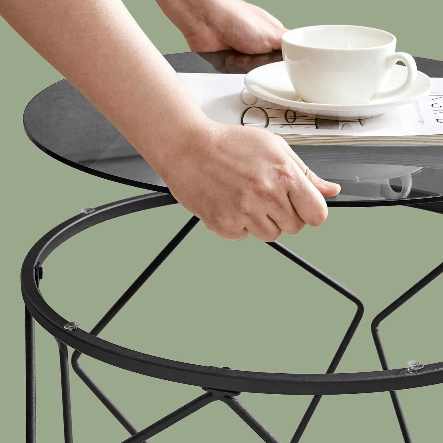 Couchtisch rund, 2er Set, Wohnzimmertisch Couchtisch rund, 2er Set, Wohnzimmertisch