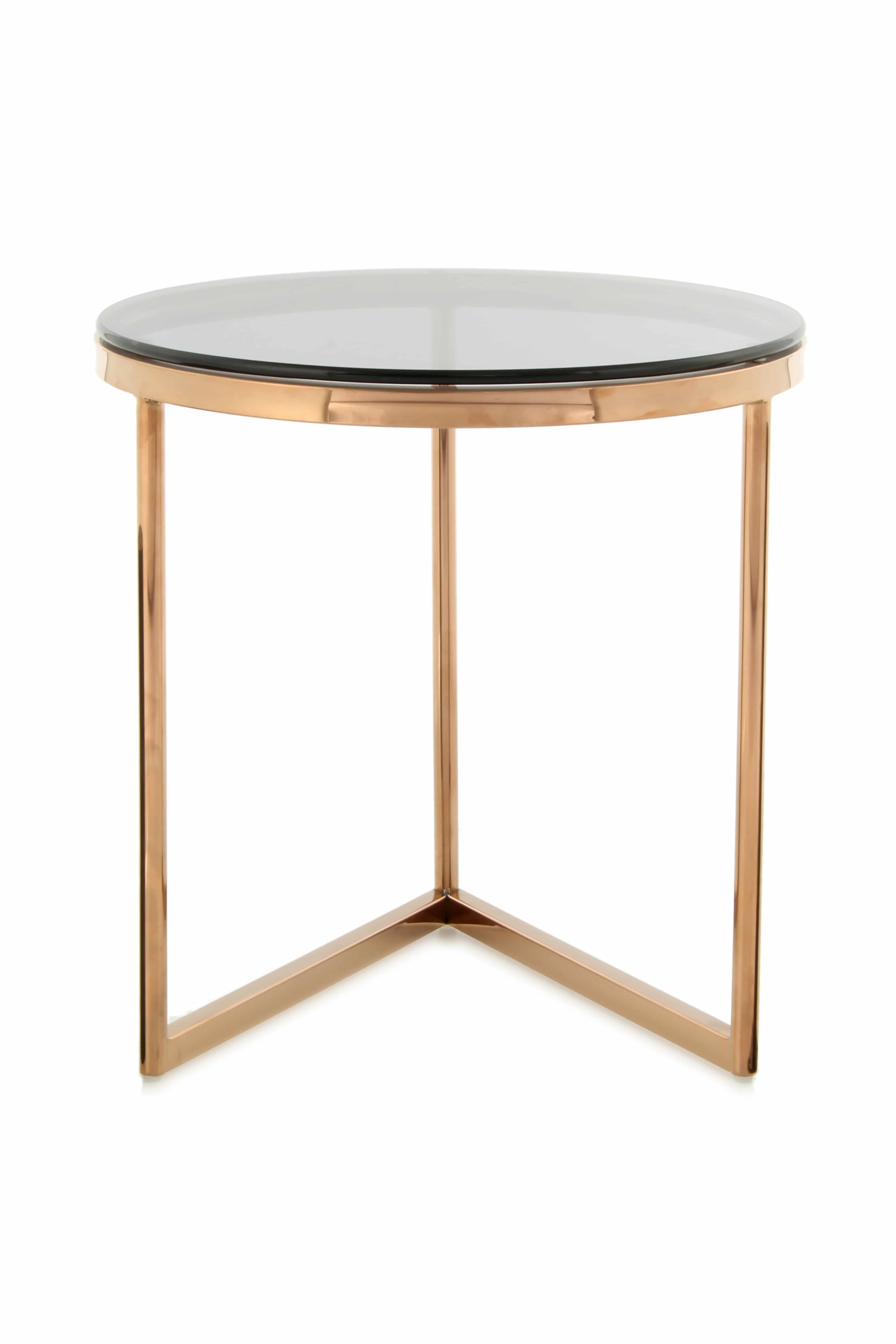 Beistelltisch Wynona 125 Grau / Rosàgold