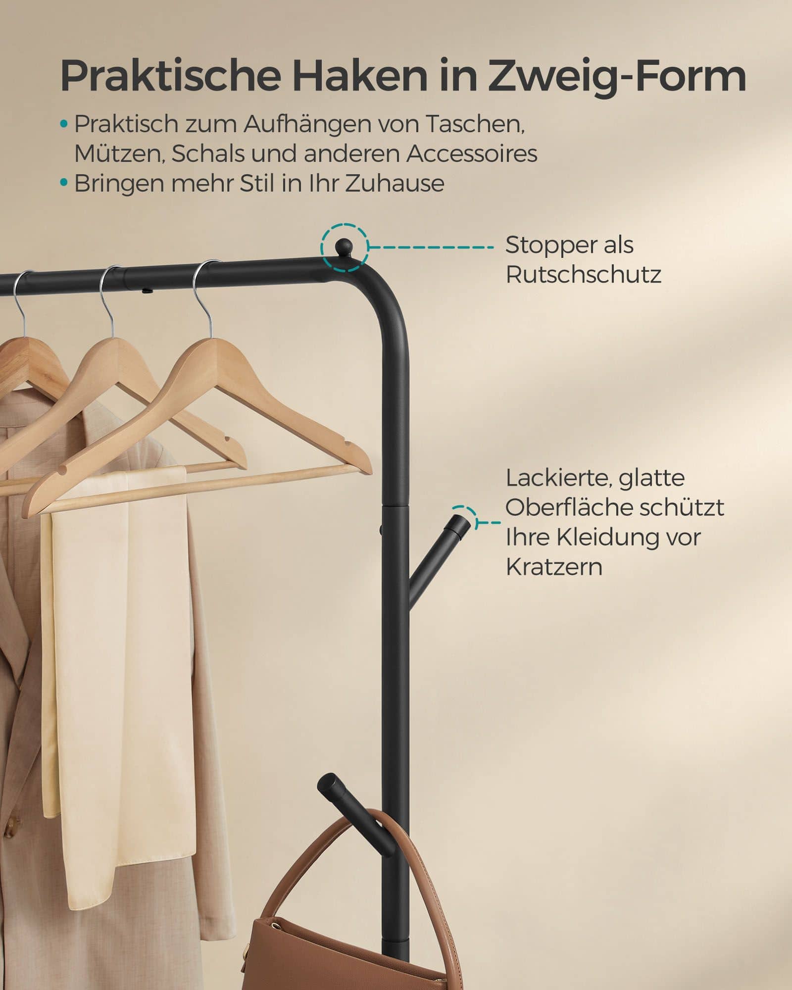 Kleiderständer auf Rollen 103,5 cm breit tintenschwarz Kleiderständer auf Rollen 103,5 cm breit tintenschwarz