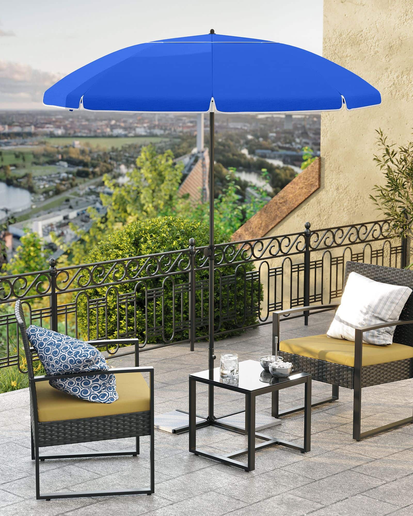 Knickbarer Sonnenschirm Blau-GPU60BU Knickbarer Sonnenschirm Blau-GPU60BU