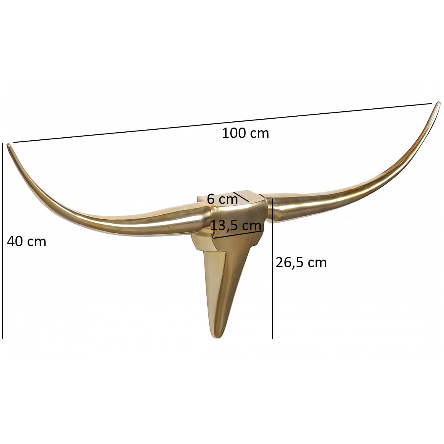 Deko Geweih Bull M WL1.392 Gold 100 cm Aluminium Design Hörner Deko Geweih Bull M WL1.392 Gold 100 cm Aluminium Design Hörner
