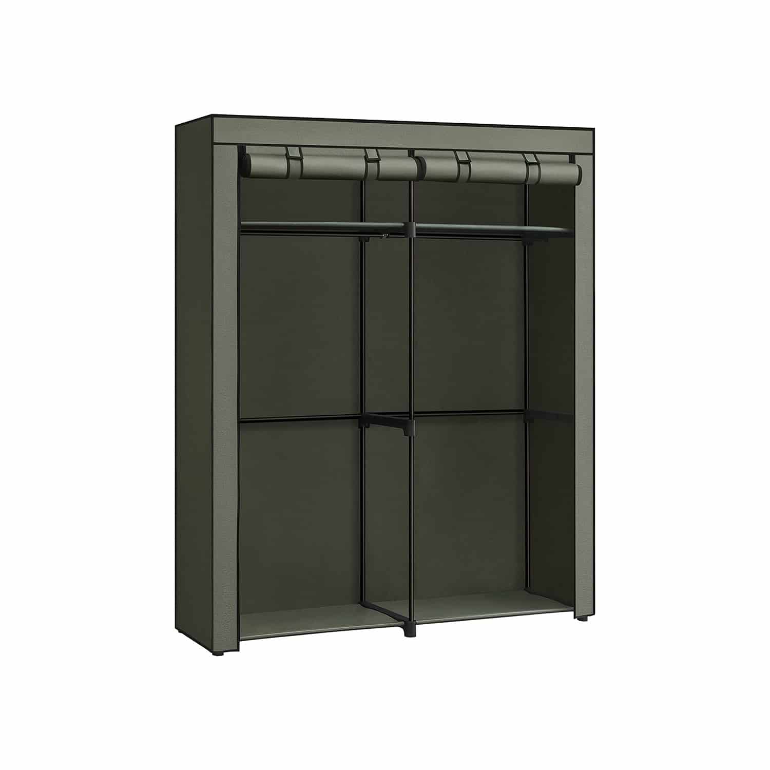 Stoffschrank mit 2 Kleiderstangen salbeigrün Stoffschrank mit 2 Kleiderstangen salbeigrün