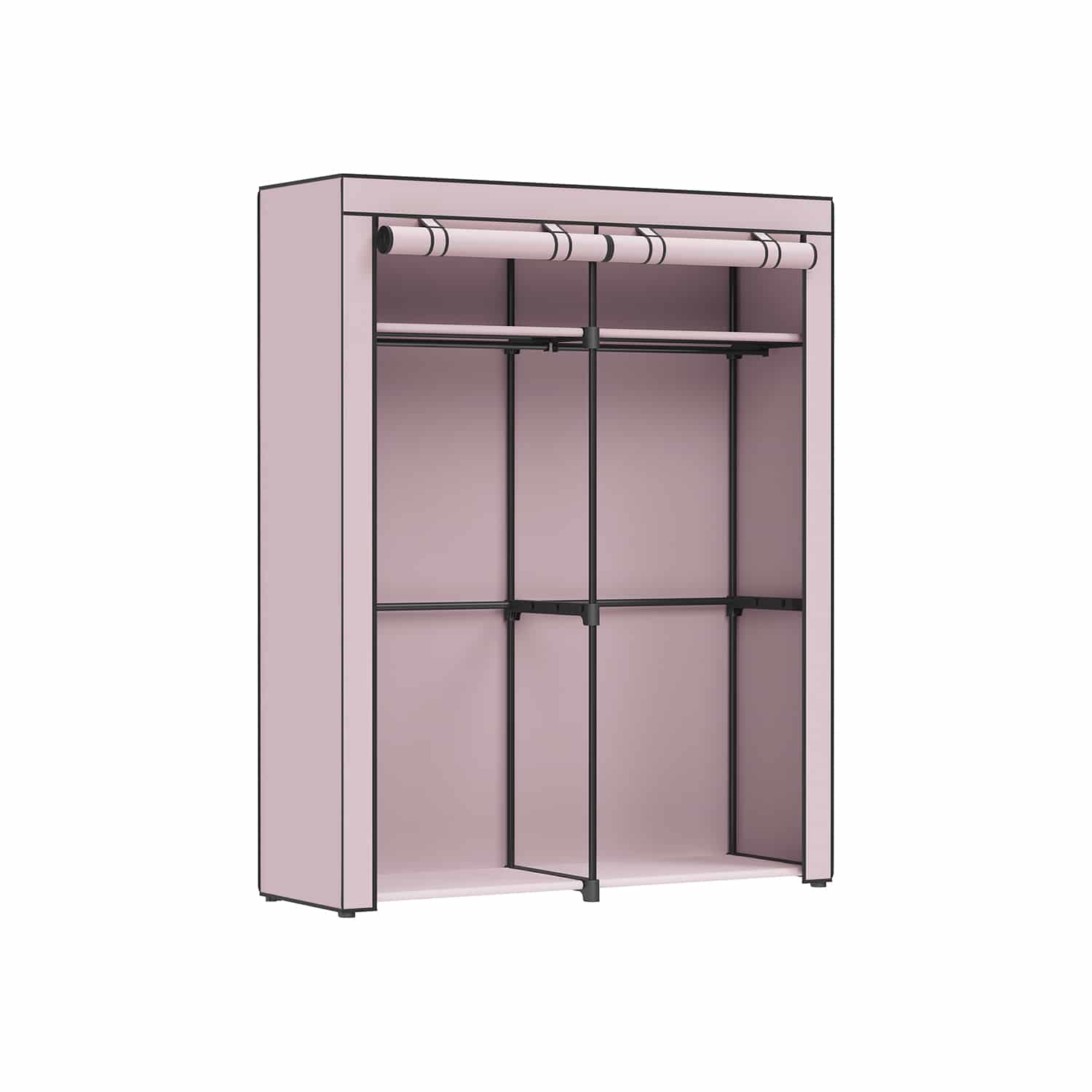 Kleiderschrank mit 2 Kleiderstangen faltbar lavendellila-RYG002P02 Kleiderschrank mit 2 Kleiderstangen faltbar lavendellila-RYG002P02