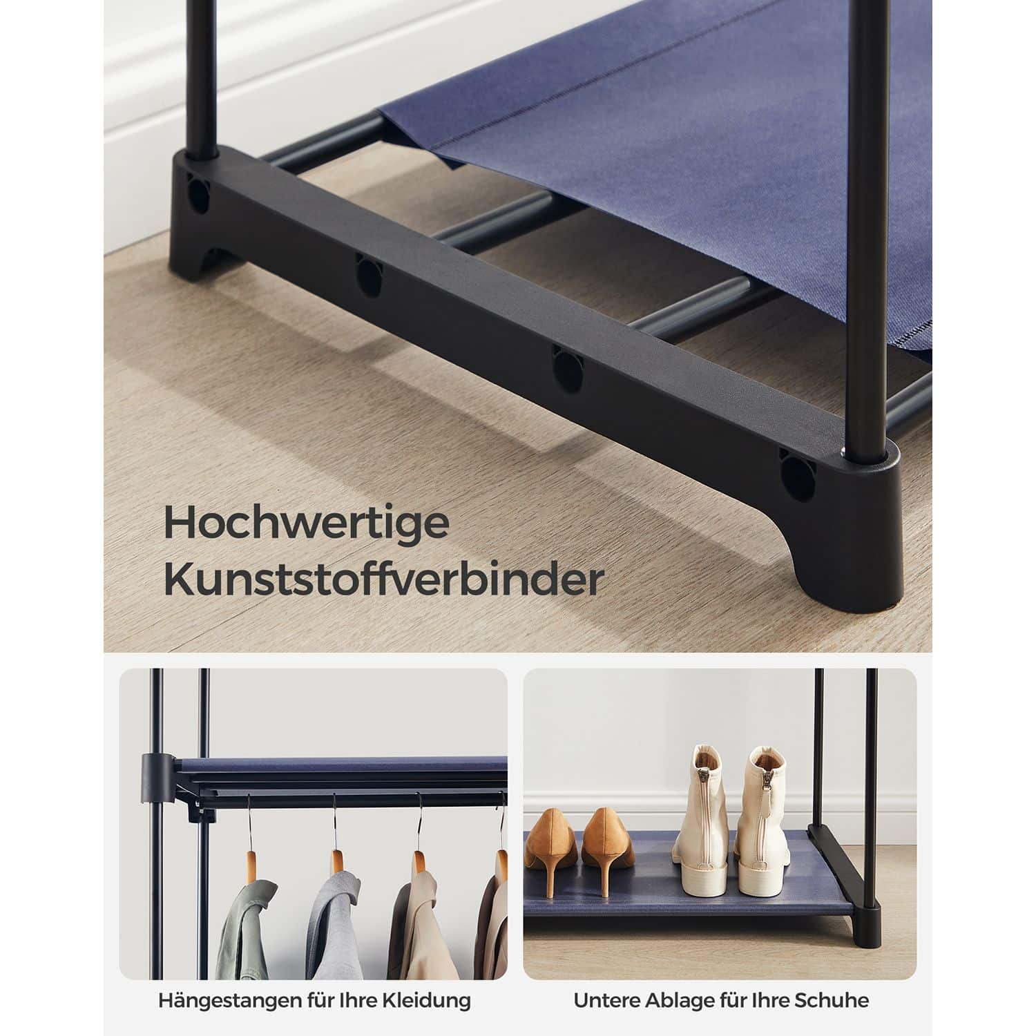 Garderobe mit 2 Kleiderstangen-RYG002I02 Garderobe mit 2 Kleiderstangen-RYG002I02