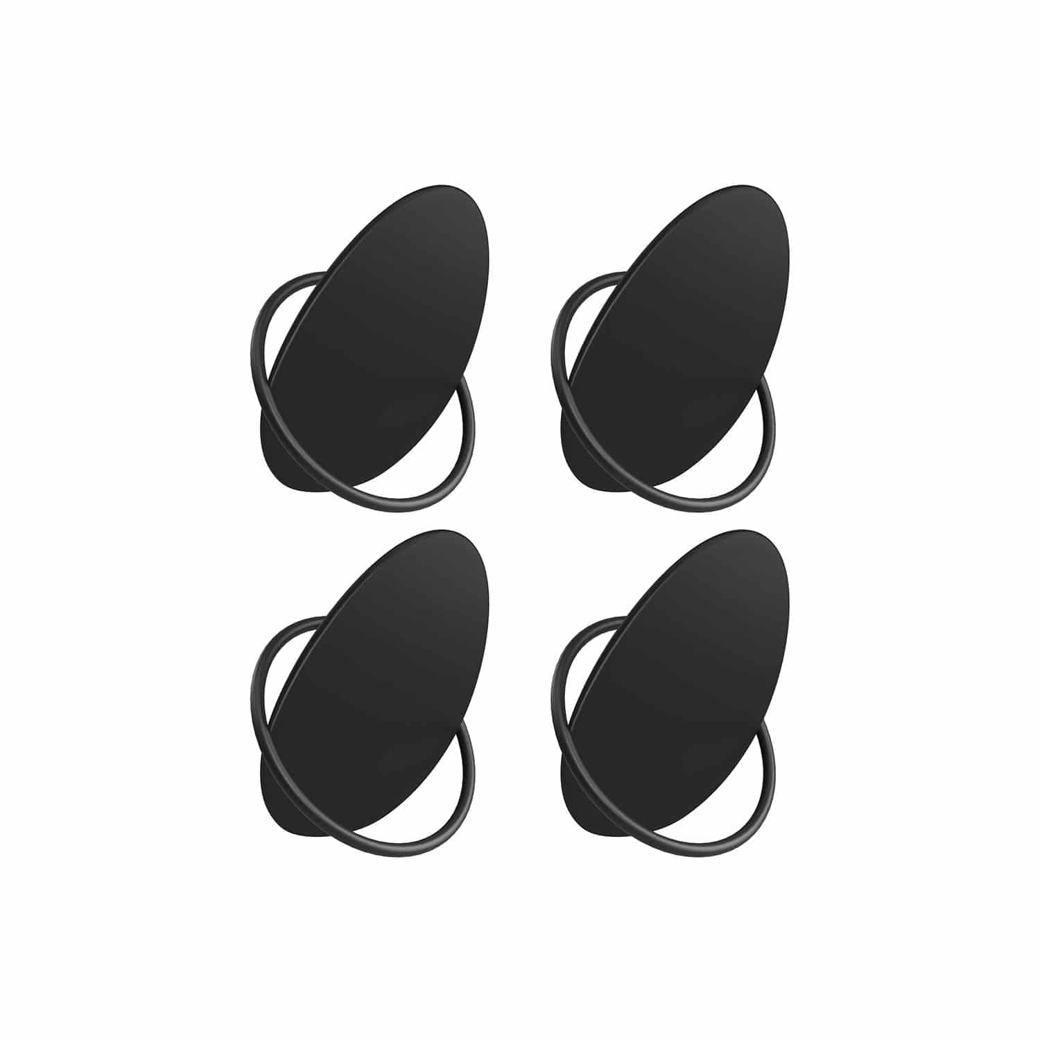 Garderobenhaken 4er Set Ei-Form Design tintenschwarz
