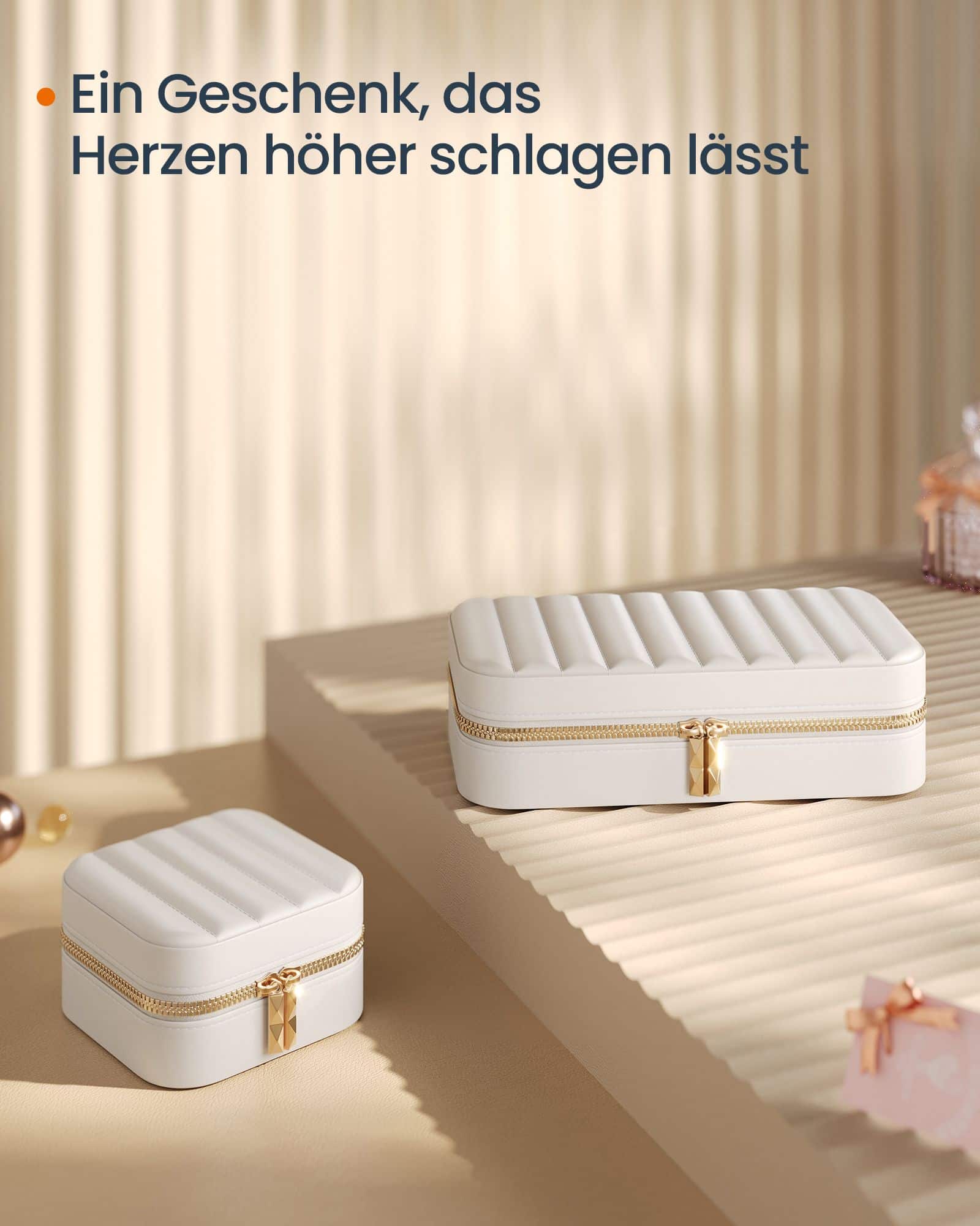 SONGMICS HOME ANAH Kollektion - Schmuckkästchen Reise wolkenweiß SONGMICS HOME ANAH Kollektion - Schmuckkästchen Reise wolkenweiß