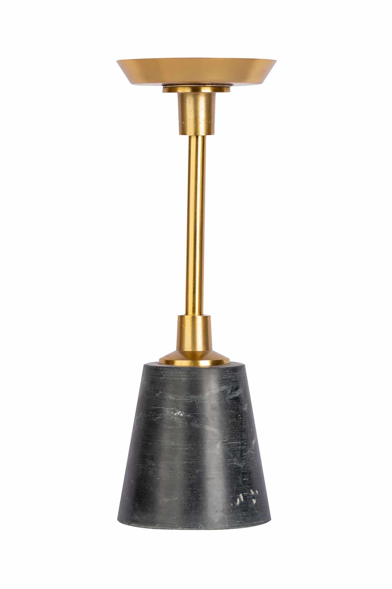 Kerzenständer KAYOOM Fayya 225 schwarz (goldfarben schwarz) B10cm H30cm T10cm Ø10cm Aluminium Marmor Kerzenhalter Höhe ca 30 cm