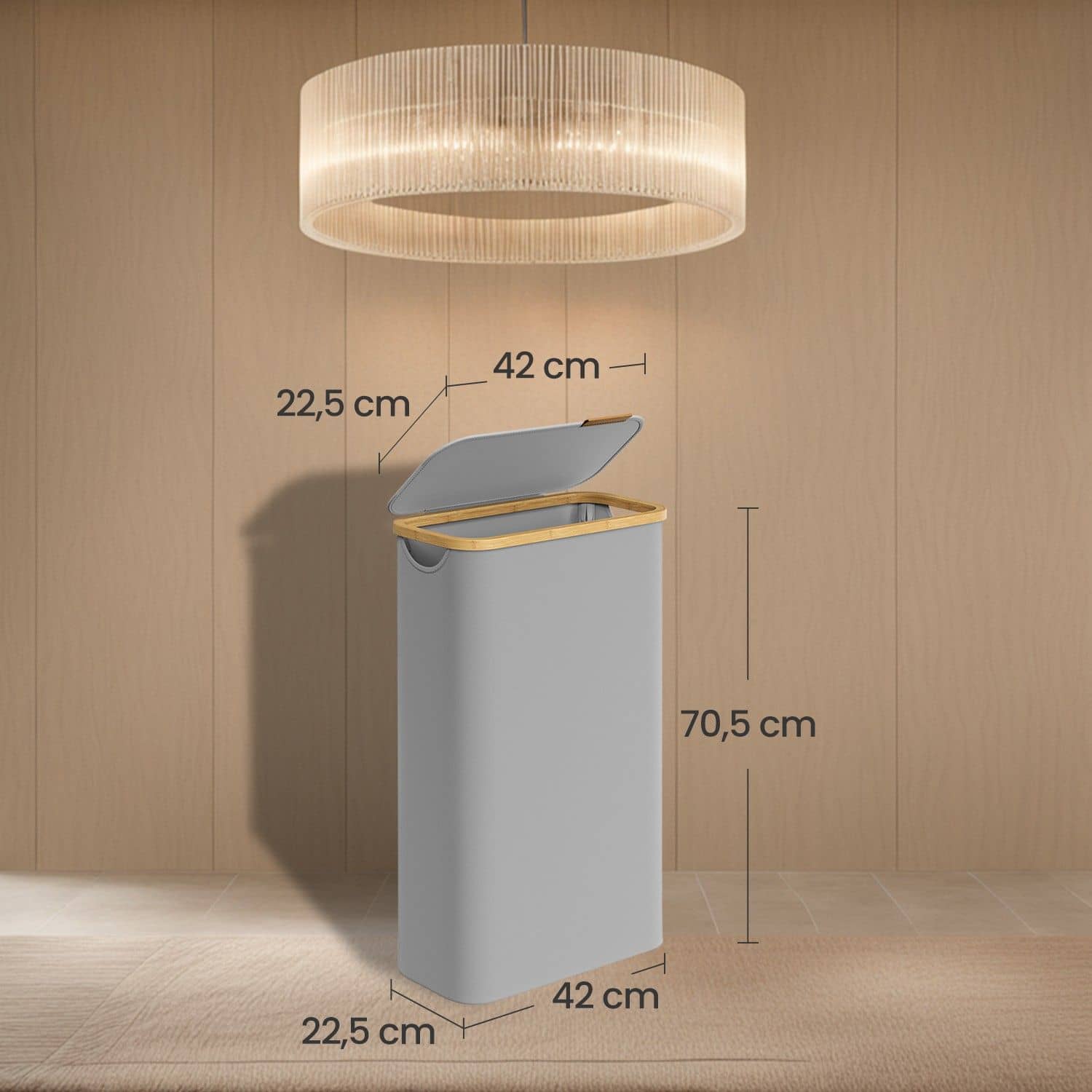 Wäschekorb, Wäschesammler mit Deckel, 65 L Wäschekorb, Wäschesammler mit Deckel, 65 L