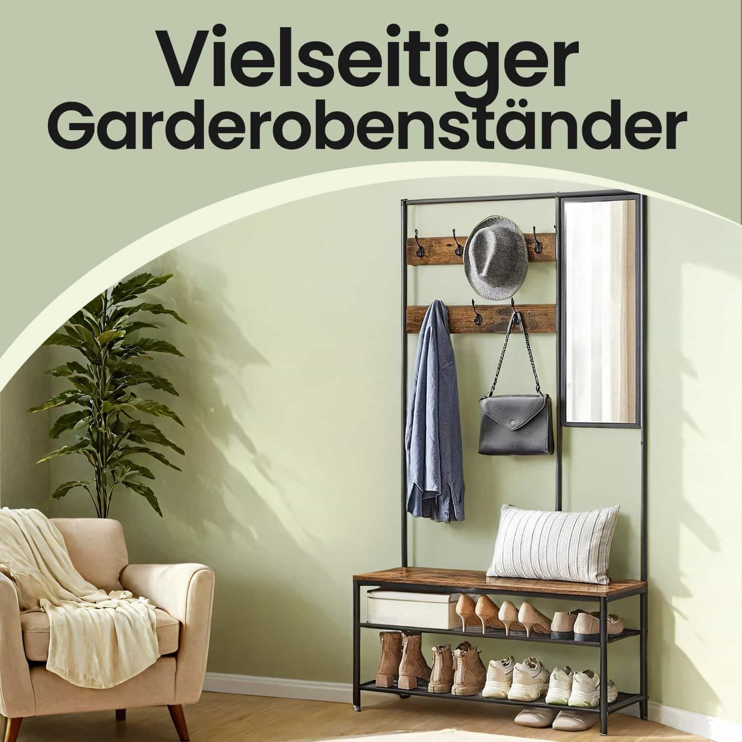 Garderobenständer mit Spiegel Garderobenständer mit Spiegel