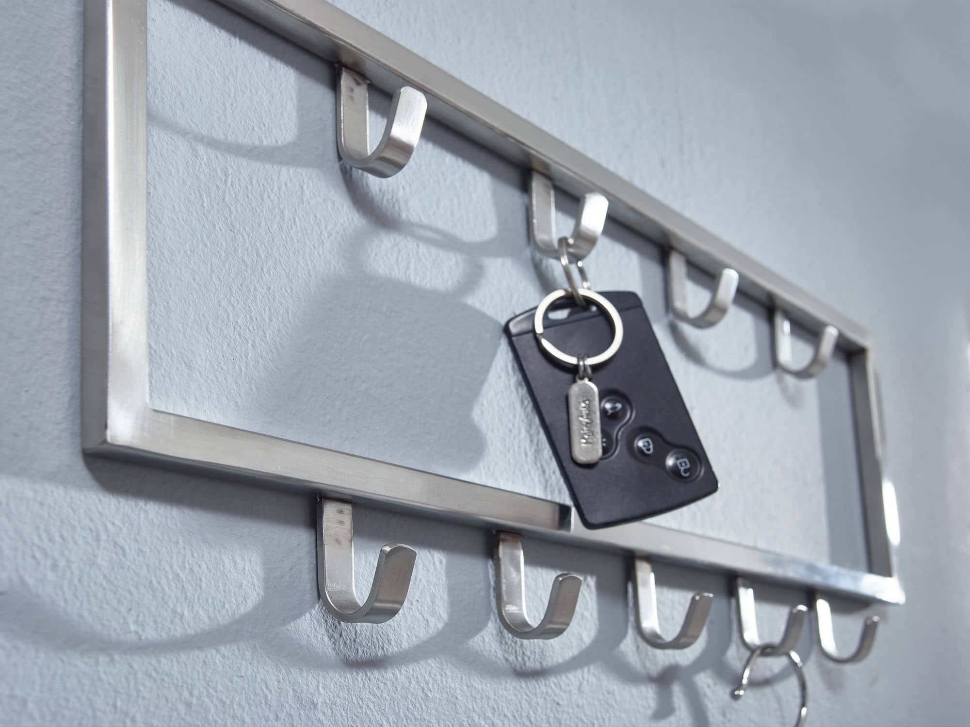 63407-WOHNLING-Garderobe-Stahl-Matt-50x2x20-cm-WL6-446-WL6-446_11 Wandgarderobe Metall Silber 50x20x4 cm Design Flurgarderobe Stahl
