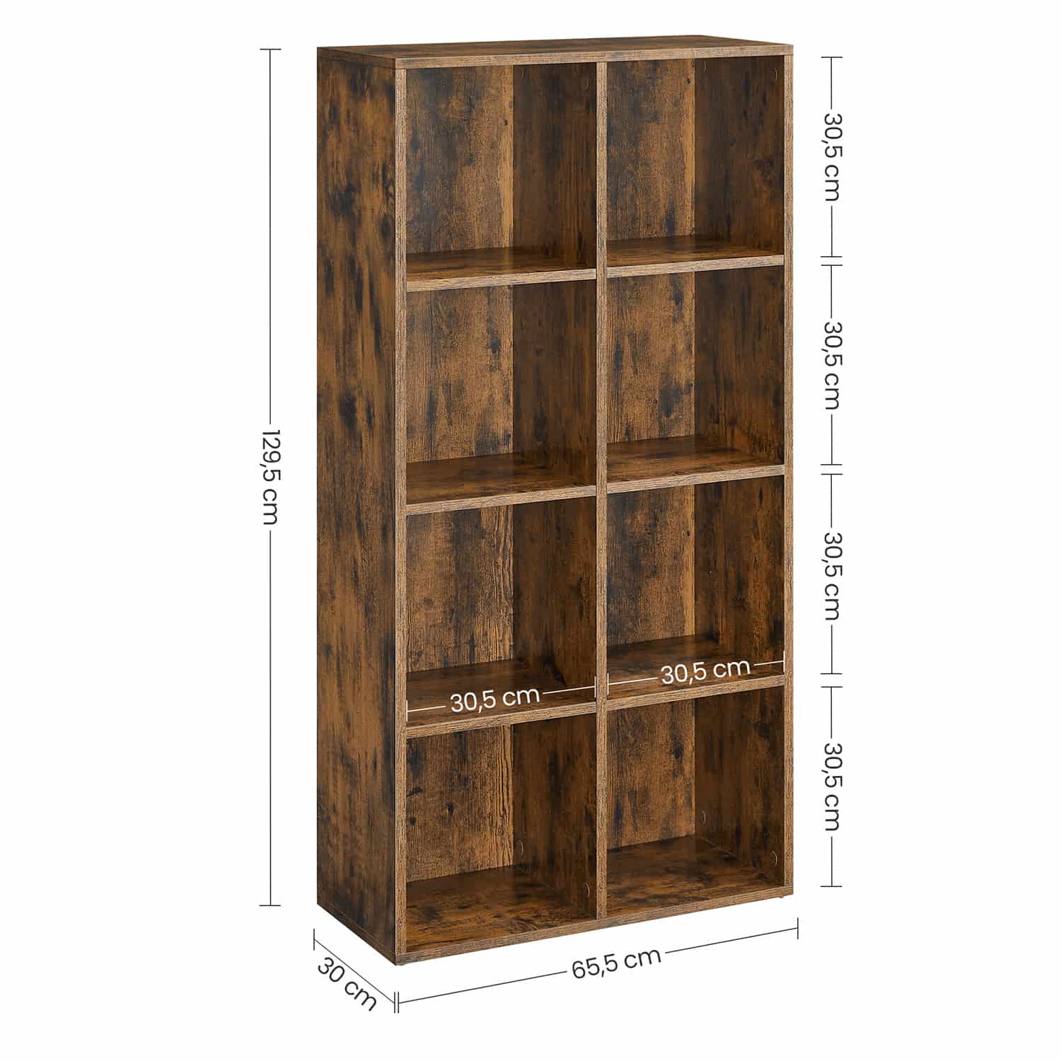 Bücherregal mit 8 Fächern Bücherregal mit 8 Fächern