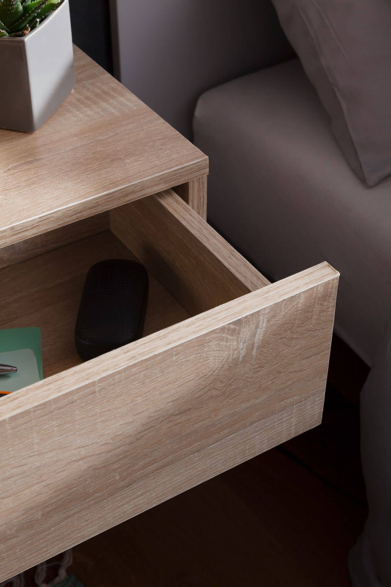 45974-WOHNLING-Nachtkonsole-fuer-Wandmontage-46x3_5 Nachtkonsole ZADAR für Wandmontage 46x15x30cm Sonoma Nachttisch Holz