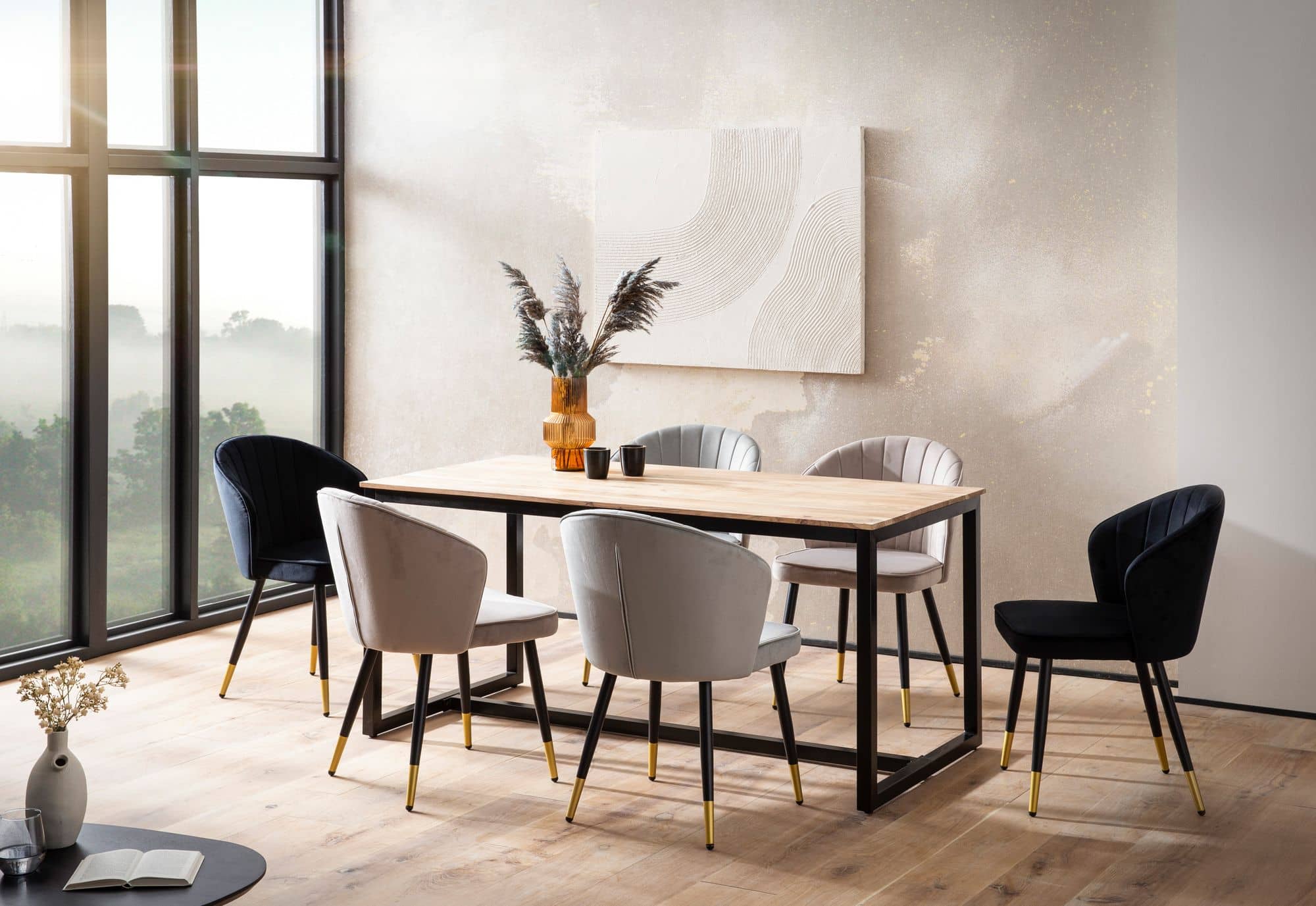 Esszimmertisch 140x80x76 cm Akazie Massivholz Metall Esstisch Loft-Style Esszimmertisch 140x80x76 cm Akazie Massivholz Metall Esstisch Loft-Style
