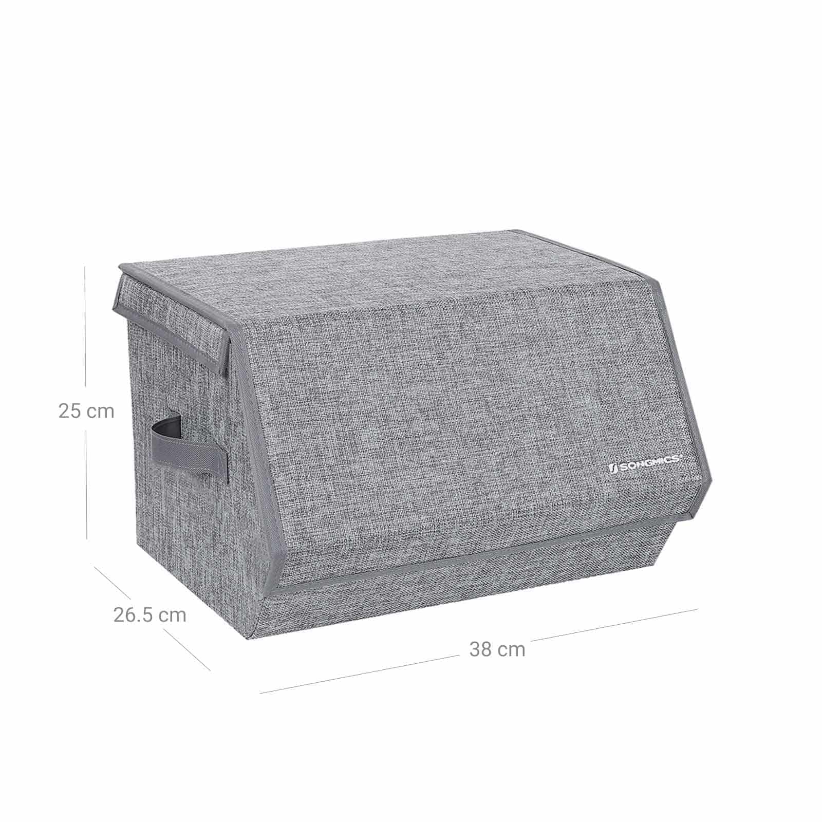2 Aufbewahrungsboxen mit Klappdeckel-RLB02GY 2 Aufbewahrungsboxen mit Klappdeckel-RLB02GY