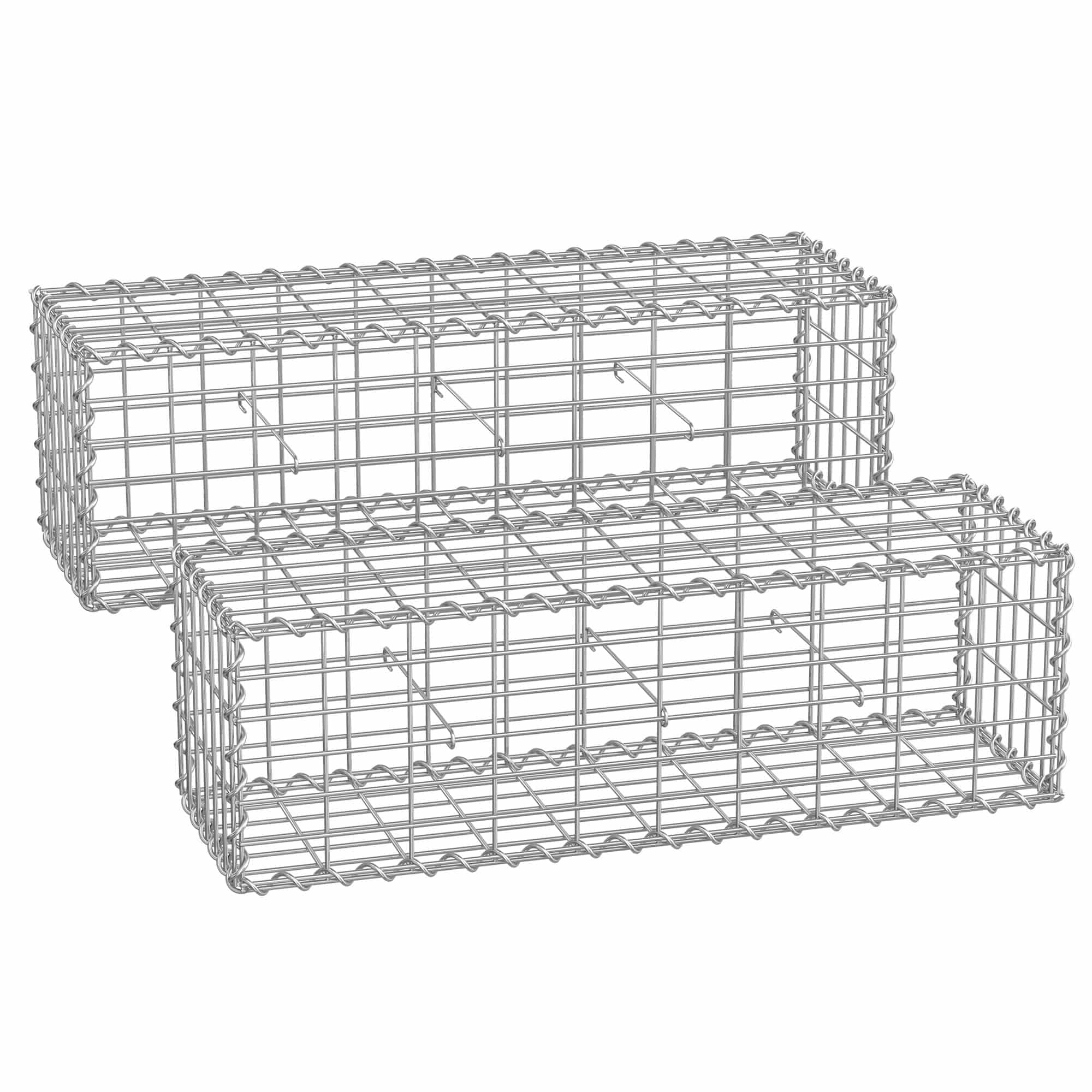 Gabionenkörbe mit 5 x 10 cm Maschenweite für Steine 2er Set