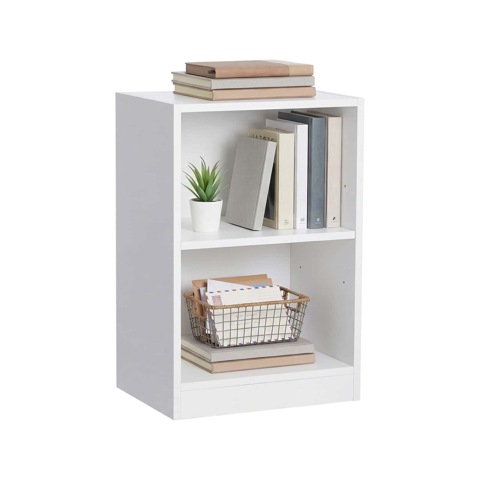 Beistelltisch mit flexibler Ablage, Nachtschrank mit offenen Fächern, für Wohnzimmer