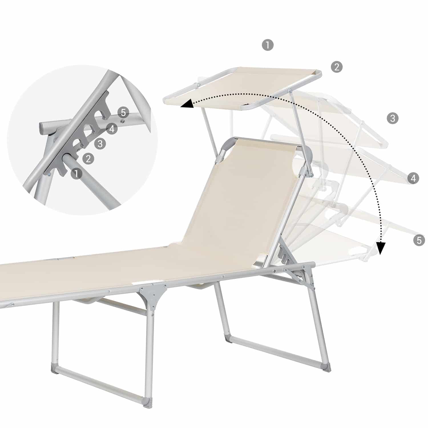 Große Sonnenliege mit Dach-GCB26BE Große Sonnenliege mit Dach-GCB26BE