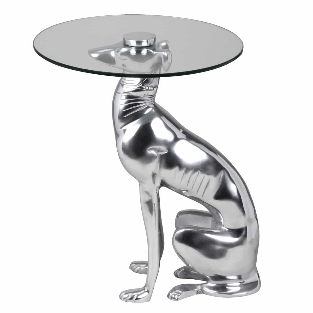 38947-Wohnling-Beistelltisch-DOG-Silber-40-cm-WL1_4 Design Deko Beistelltisch Figur DOG aus Aluminium Farbe Silber