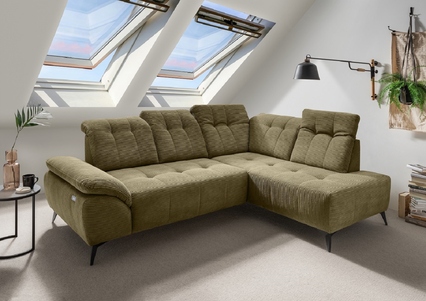 Fiore – Ecksofa mit elektrischem Sitzvorschub