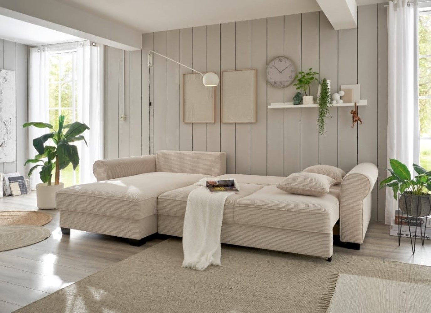 Ecksofa Angelina - Schlafsofa mit Bettkasten und Nosagfederung in Breitcord - ED Exciting Design Ecksofa Angelina - Schlafsofa mit Bettkasten und Nosagfederung in Breitcord - ED Exciting Design