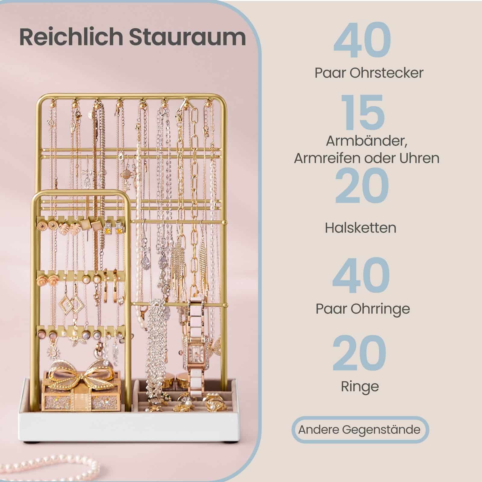 Schmuckaufbewahrung, Schmuckhalter, Metallrahmen