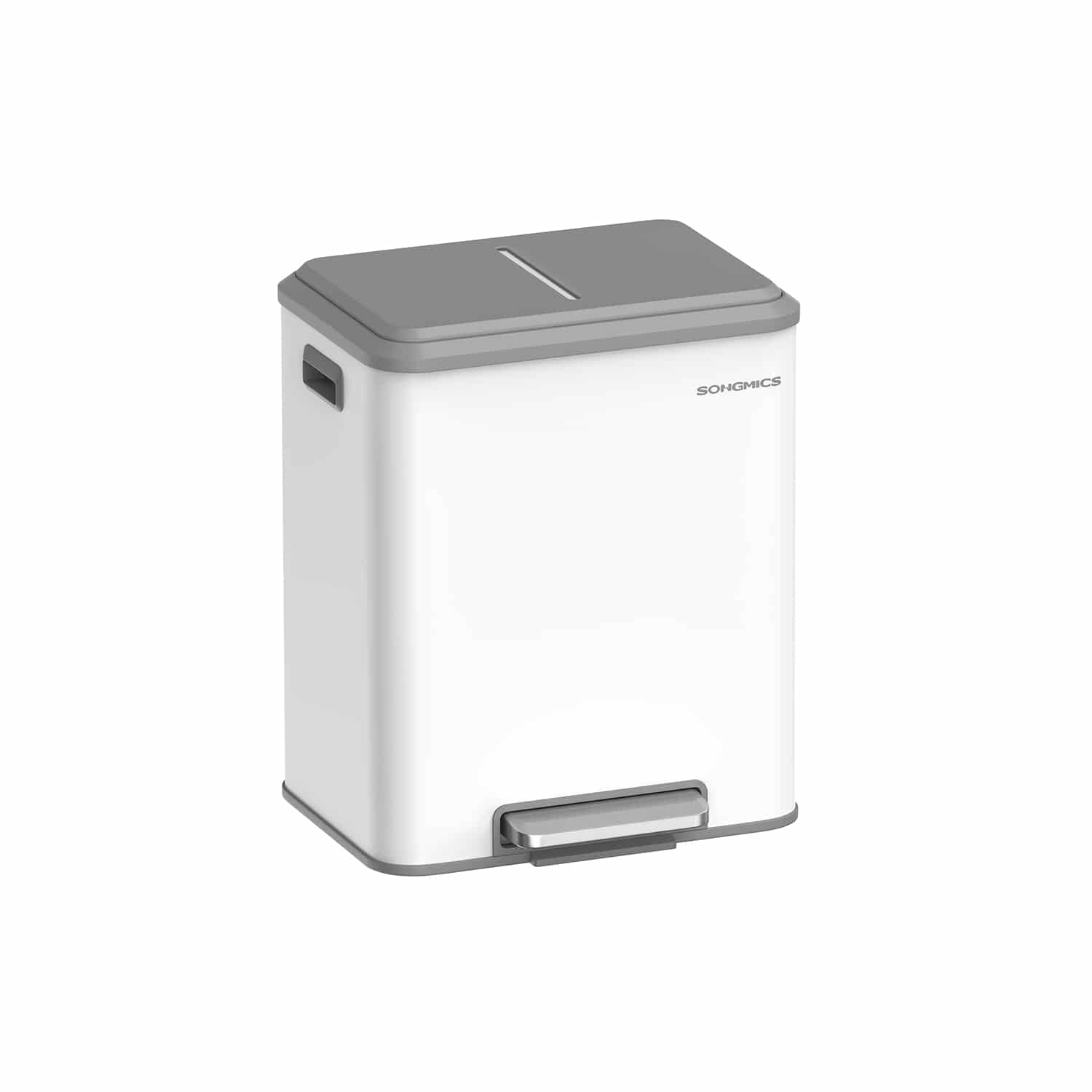 Mülltrennsystem 2 Fächer für Recycling und Restmüll wolkenweiß