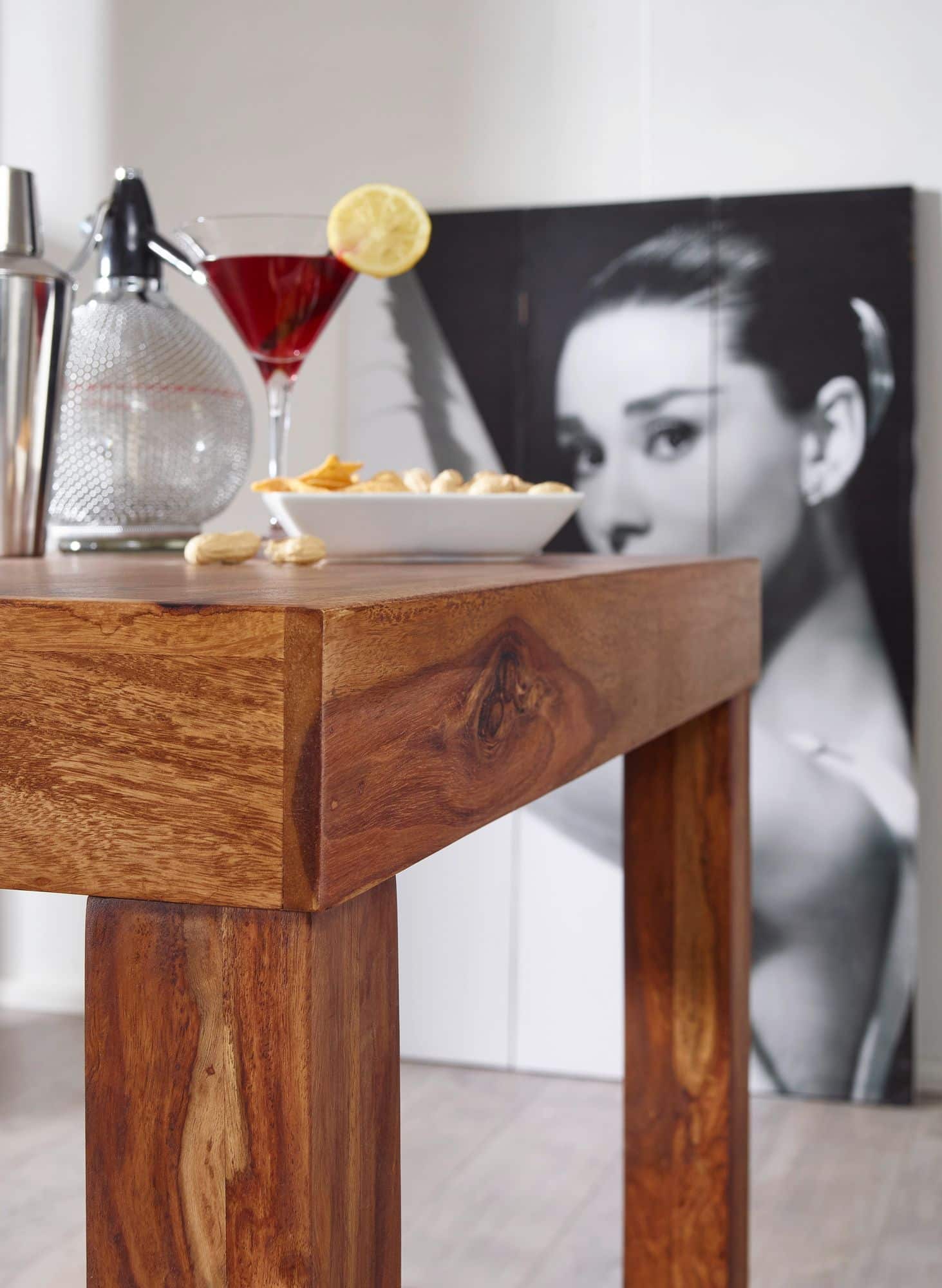 Bartisch MUMBAI Massivholz Sheesham 80 x 80 x 110 cm Bistro-Tisch Landhaus-Stil Holztisch quadratisch dunkel-braun Bartisch MUMBAI Massivholz Sheesham 80 x 80 x 110 cm Bistro-Tisch Landhaus-Stil Holztisch quadratisch dunkel-braun