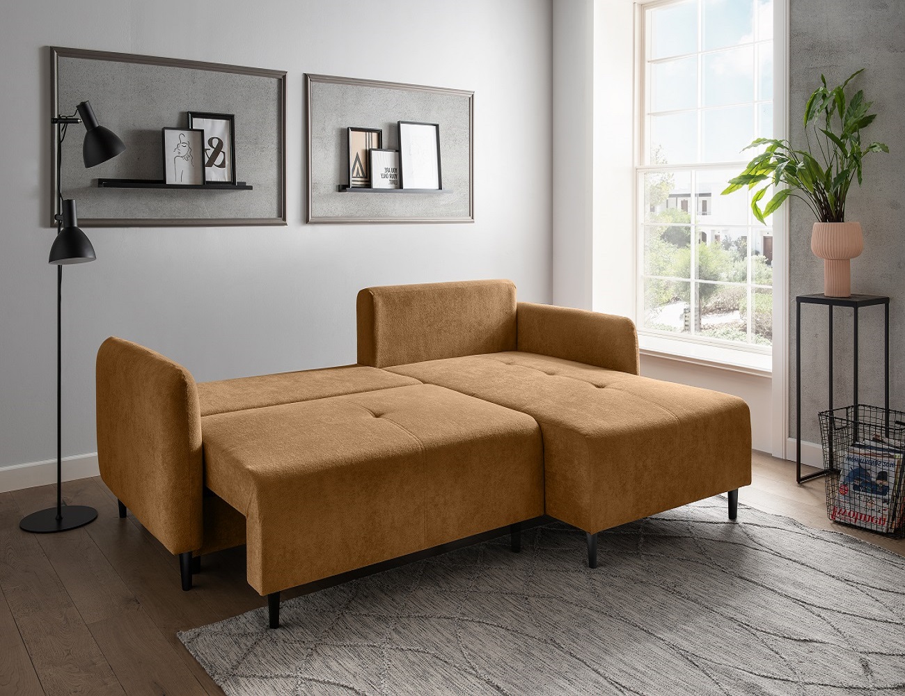 Ecksofa Mara mit Schlaffunktion und Bettkasten – Benformato Ecksofa Mara mit Schlaffunktion und Bettkasten – Benformato
