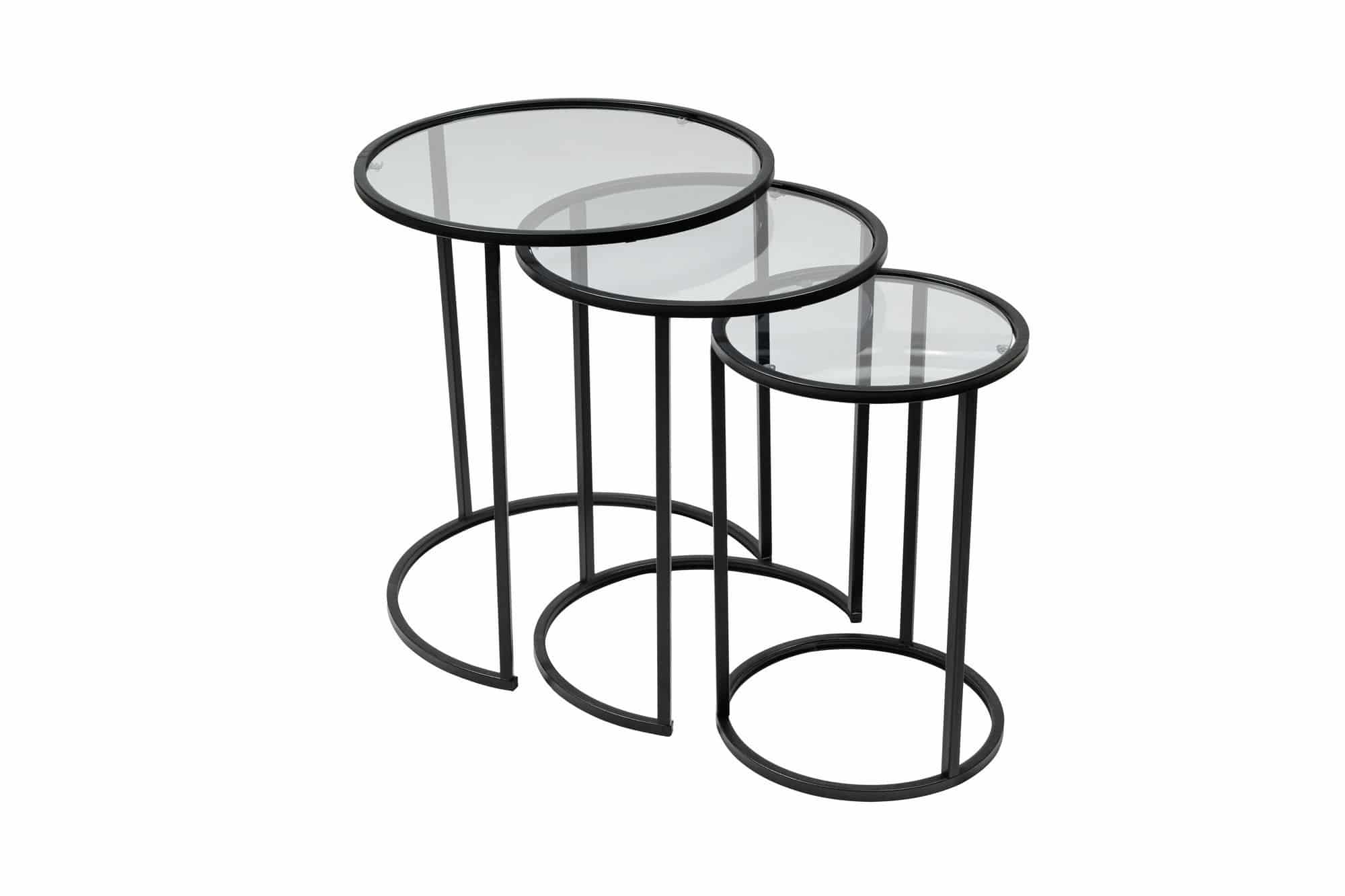 Alya - schwarz, transparent - 3er Satztisch Alya - schwarz, transparent - 3er Satztisch