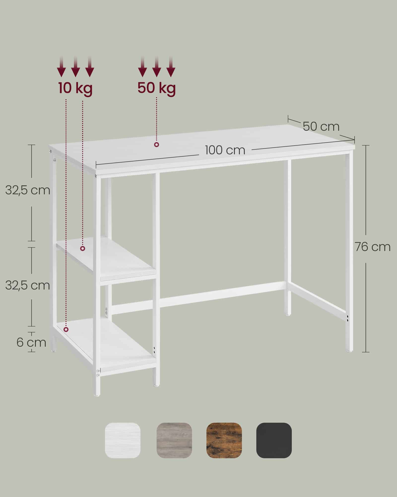 Schreibtisch mit 2 Ablagen und Stahlgestell ahornweiß Schreibtisch mit 2 Ablagen und Stahlgestell ahornweiß