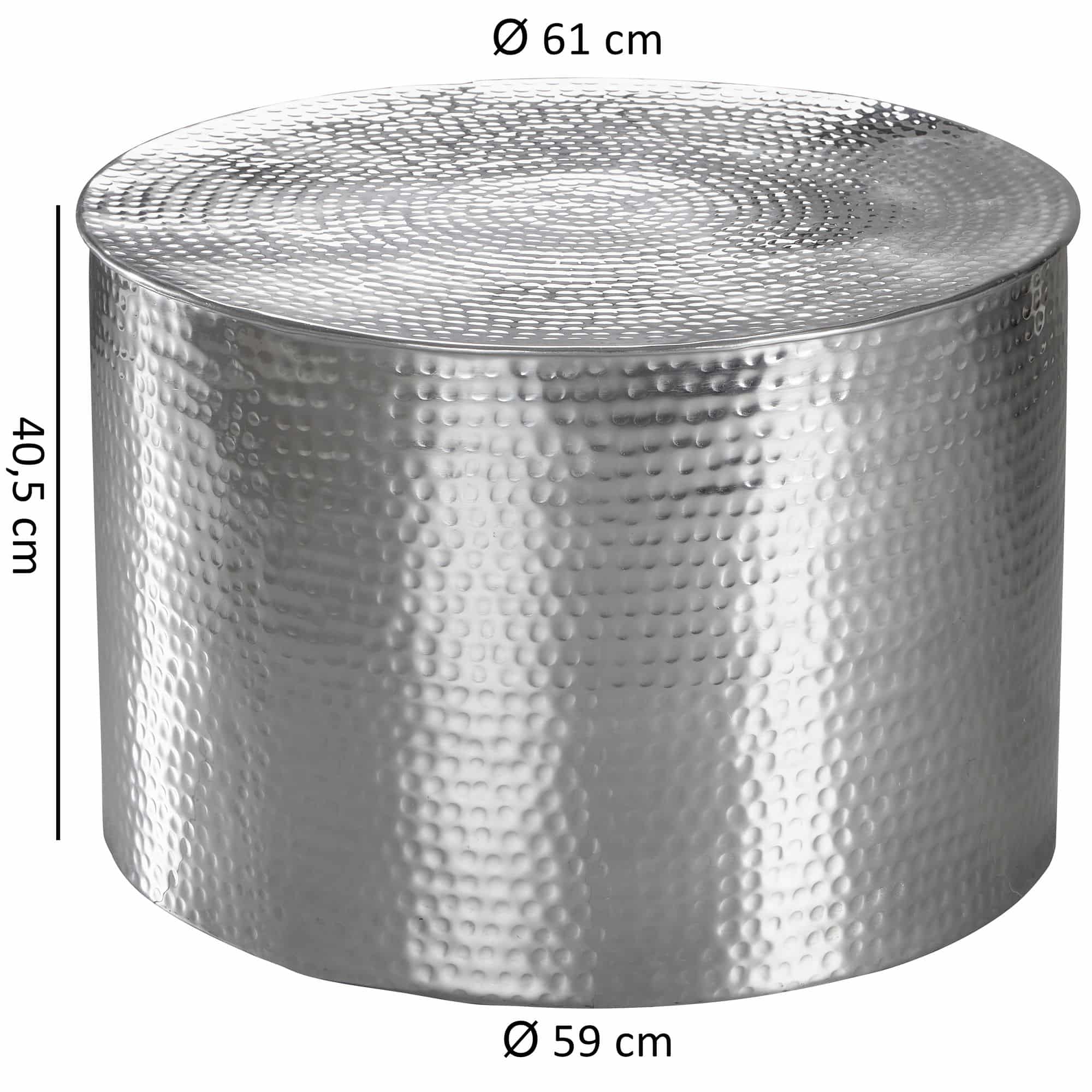 46290-WOHNLING-Couchtisch-60x60x40-cm-Aluminium-S_4 Wohnling Couchtisch Akola Ø 61 cm – Silber Aluminium