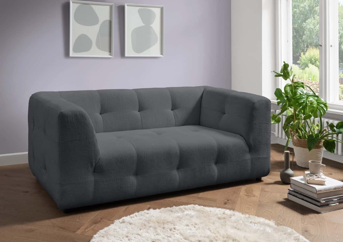 Sofa Set Velice 2,5er+2er+Hocker Benformato | Nero