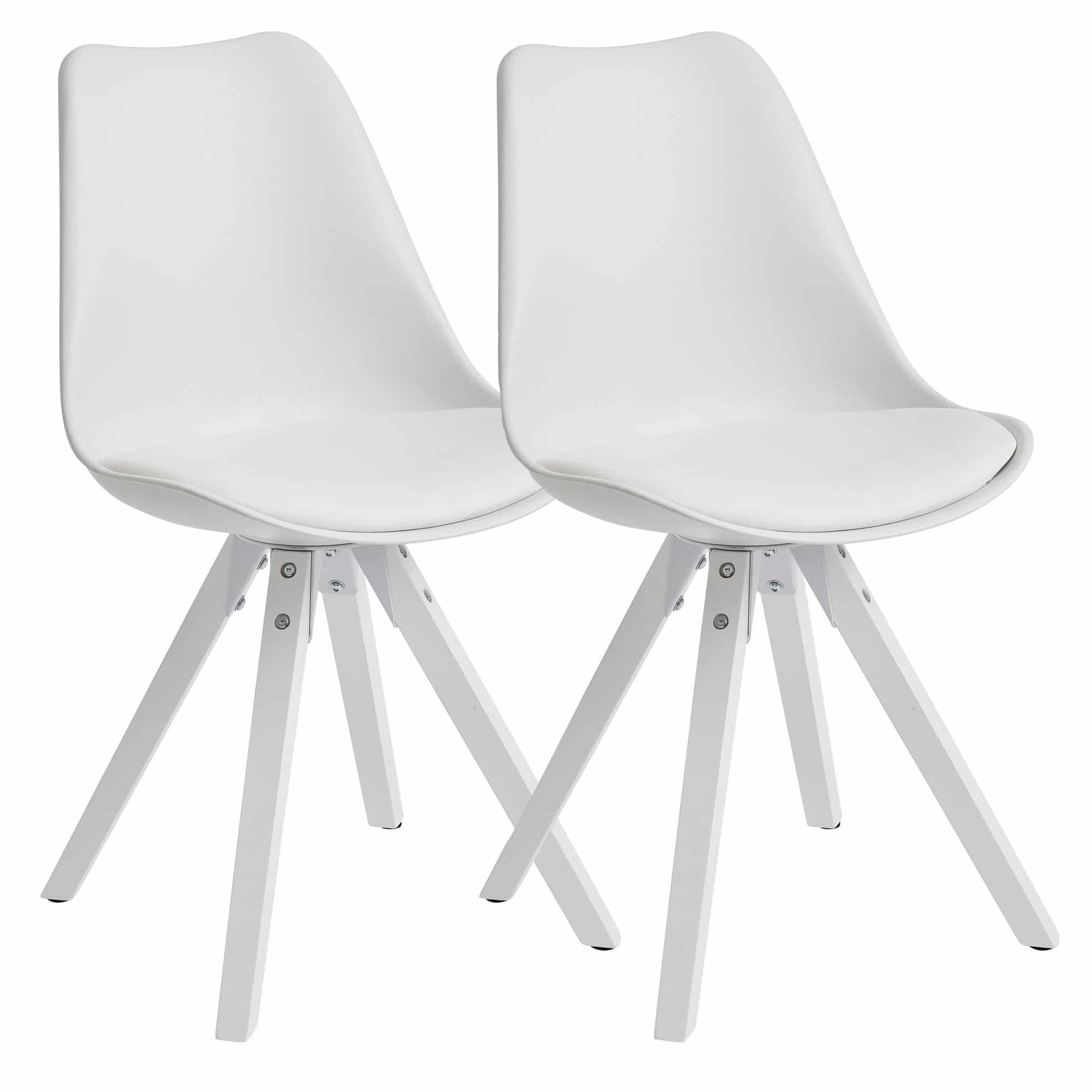 55626-WOHNLING-2er-Set-Retro-Esszimmerstuhl-Weiss-Skandinavisch-Polsterstuhl-Rueckenlehne-Kuechenstuhl-mit-weissen-Beinen-Stuhl-Kunstleder-gepolstert-Schalensitz-Stuhl-Sitzmoebel-c 2er Set Retro Esszimmerstuhl Weiß Skandinavisch