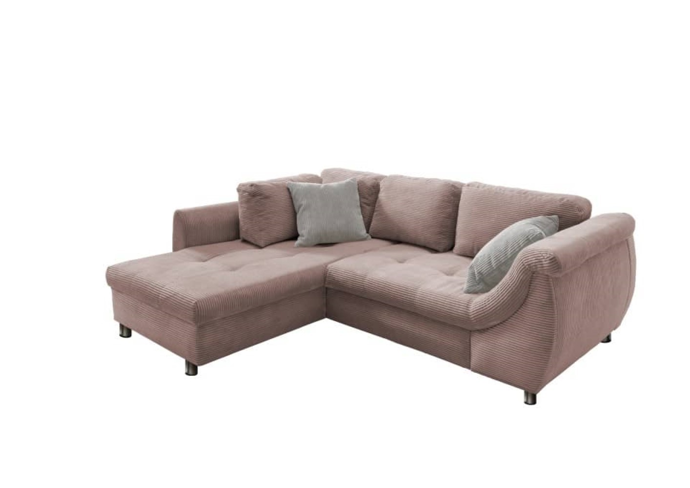 Stylisches Ecksofa Agira mit Schlaffunktion in elegantem Cord Stoff – Verschiedene Farben erhältlich Stylisches Ecksofa Agira mit Schlaffunktion in elegantem Cord Stoff – Verschiedene Farben erhältlich