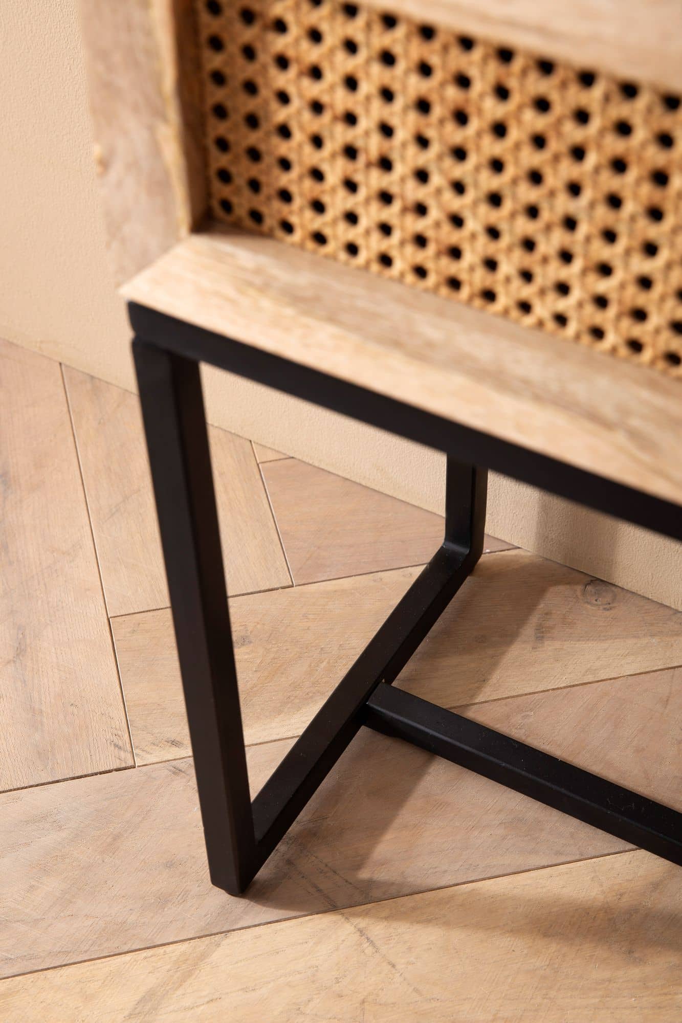 Nachtkonsole Mango Massivholz / Rattan 50x60x30 cm Nachttisch Braun Nachtkonsole Mango Massivholz / Rattan 50x60x30 cm Nachttisch Braun