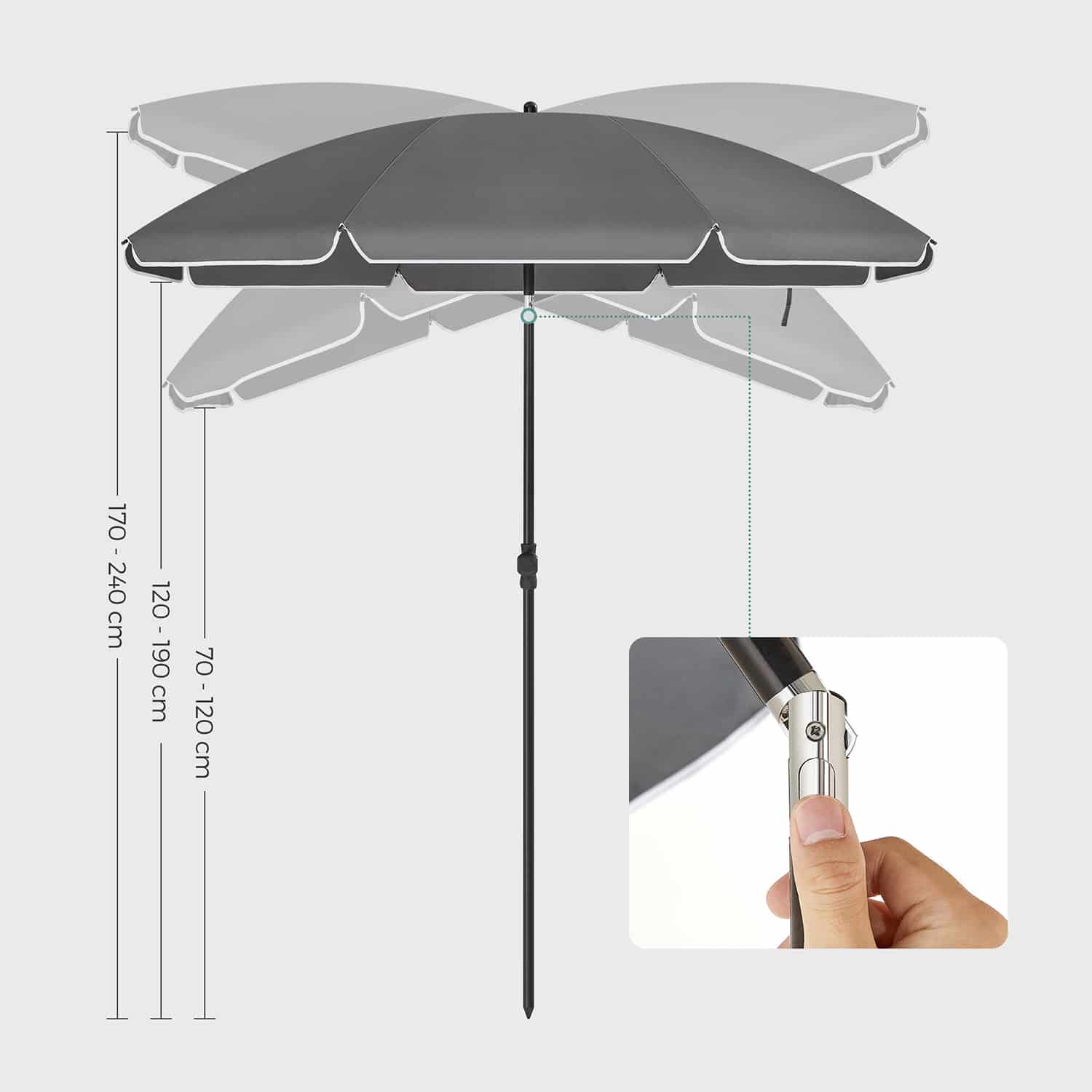Sonnenschirm Ø 200 cm knickbar Sonnenschirm Ø 200 cm knickbar