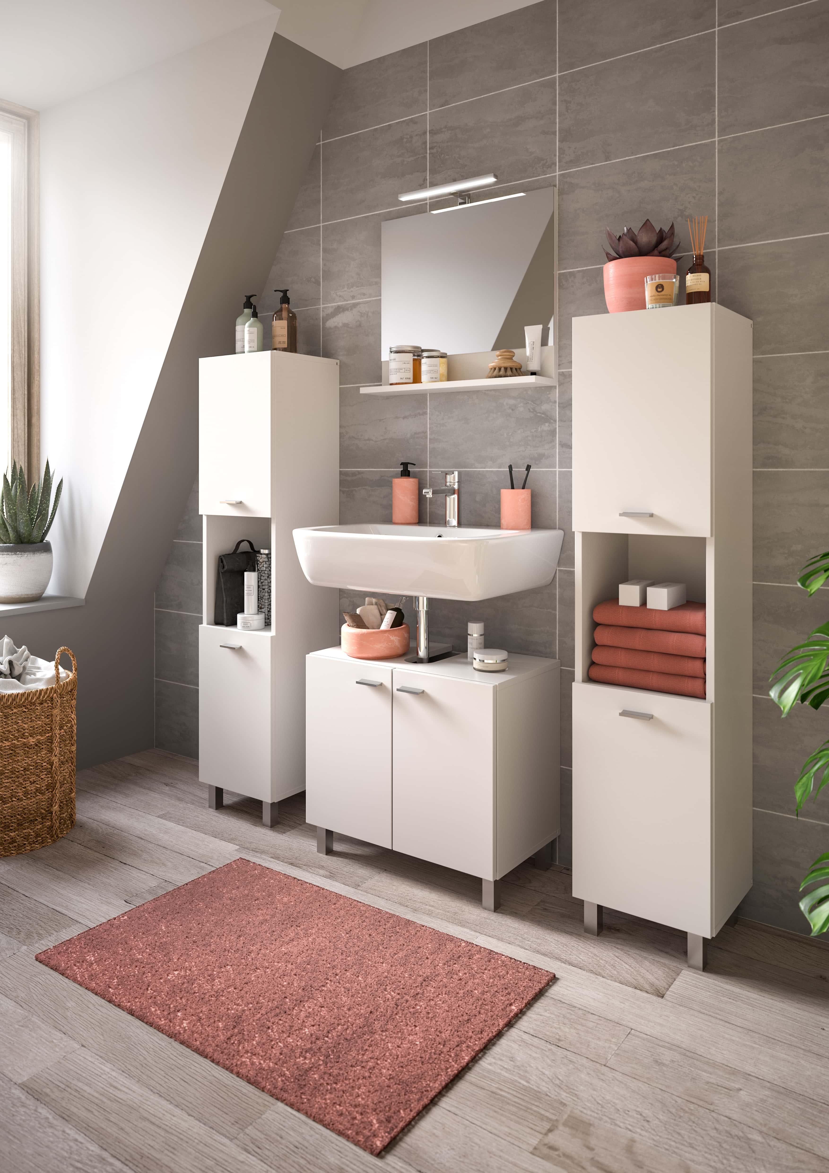 Boston Waschbeckenunterschrank + Spiegel