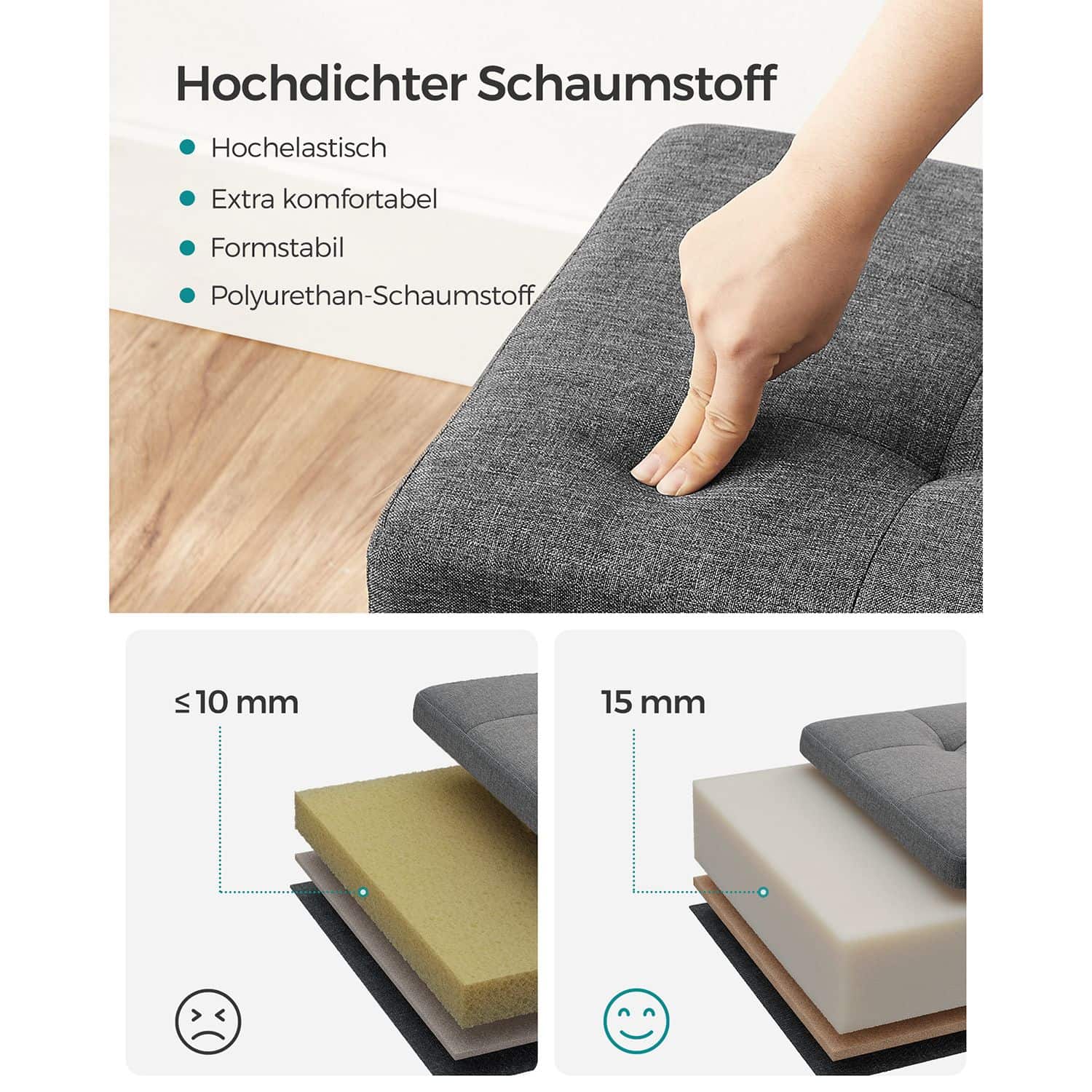 Sitzhocker mit Stauraum 30 x 30 x 30 cm-LSF028G01 Sitzhocker mit Stauraum 30 x 30 x 30 cm-LSF028G01