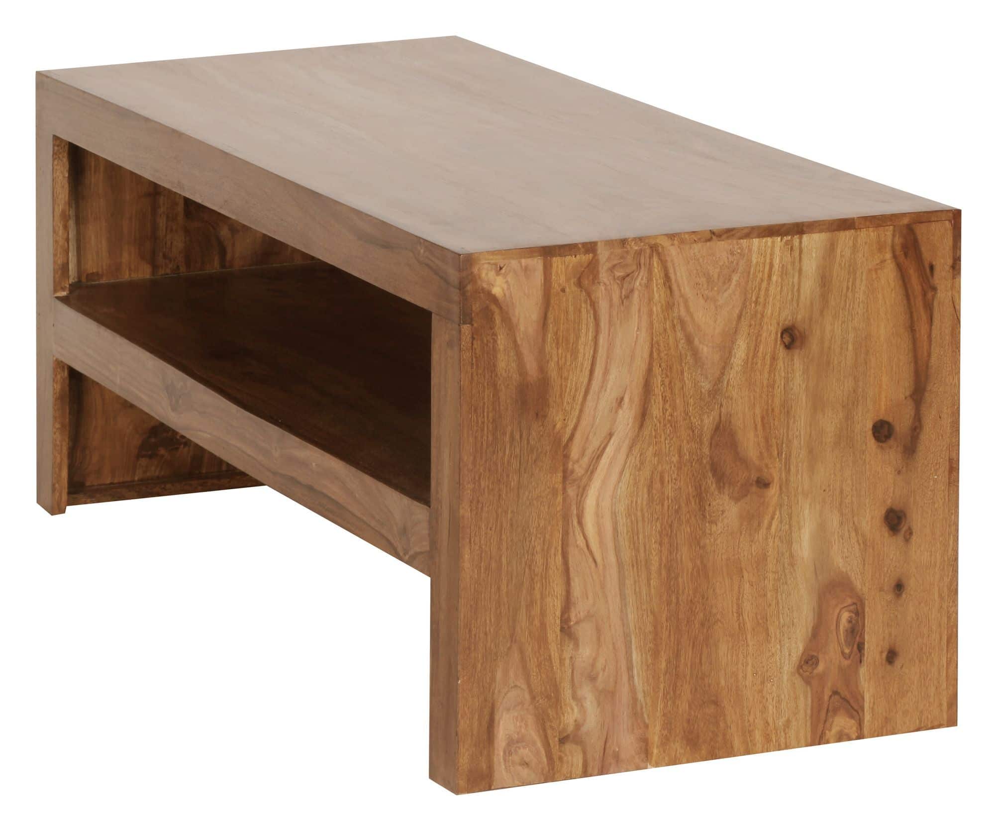 Couchtisch Massiv-Holz Durban Sheesham 110 cm breit Wohnzimmer-Tisch Design braun Landhaus-Stil Beistelltisch