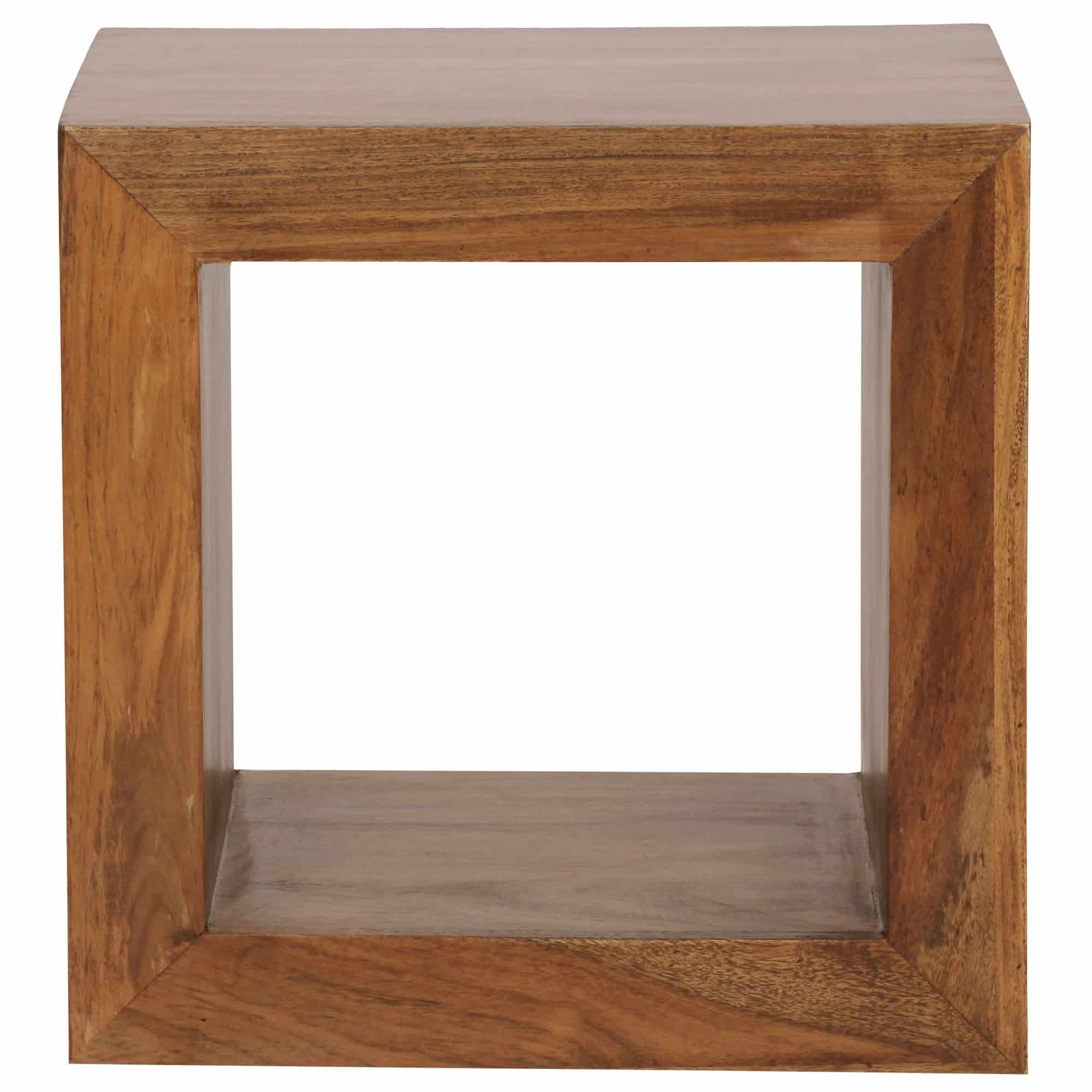 31309-WOHNLING-Standregal-MUMBAI-Massivholz-Shees_5y8SbWM2yT858C Standregal Massivholz Sheesham 44cm hoch Cube Regal Design Holzregal Naturprodukt Beistelltisch Landhausstil