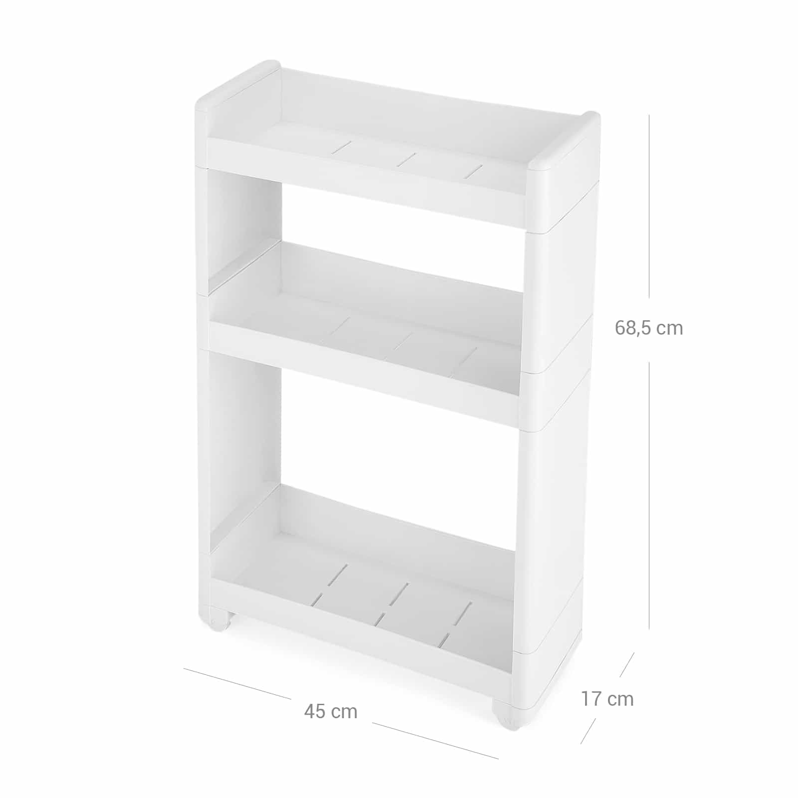 Nischenregal auf Rollen 3 Fächer-KFR09WT