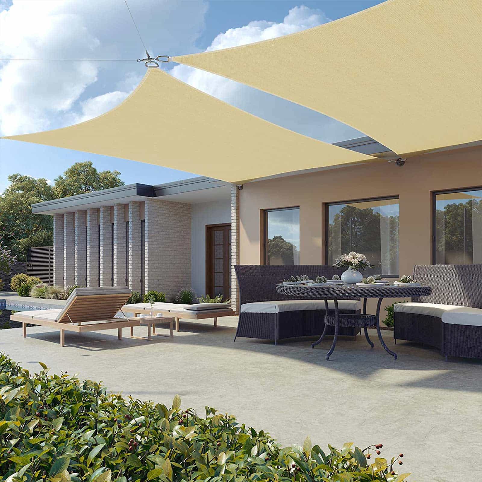 3 x 3 m Sonnensegel aus HDPE-GSS33EYV1